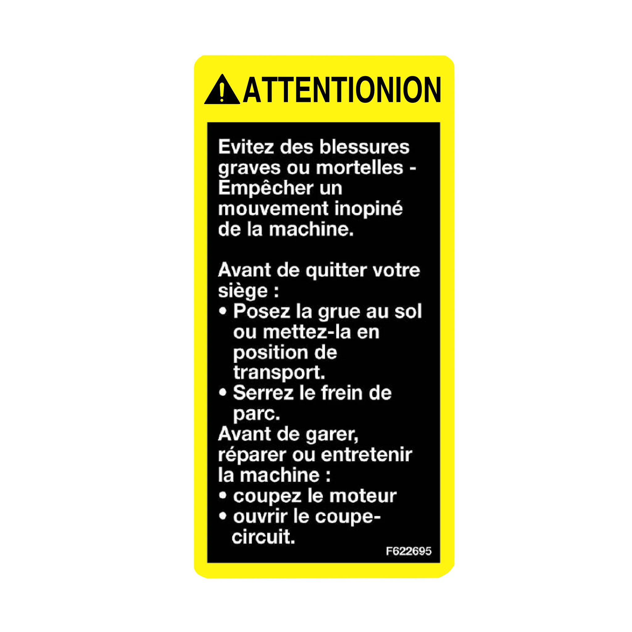 John Deere Label, Before Leaving - F622695
