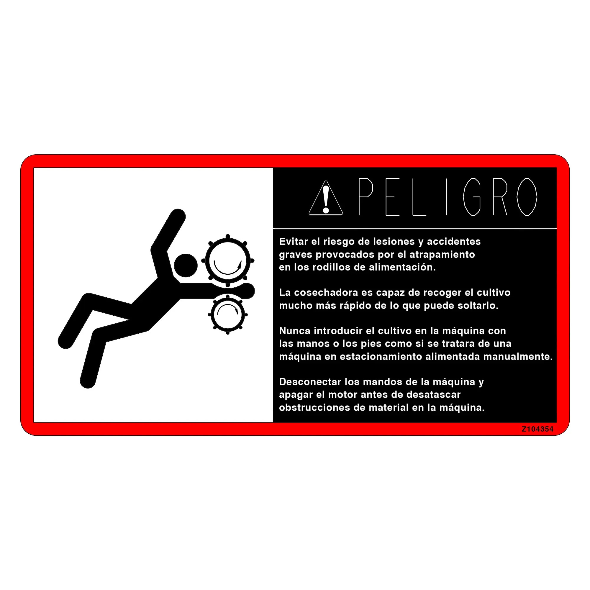 John Deere Safety Sign, Label - Z104354
