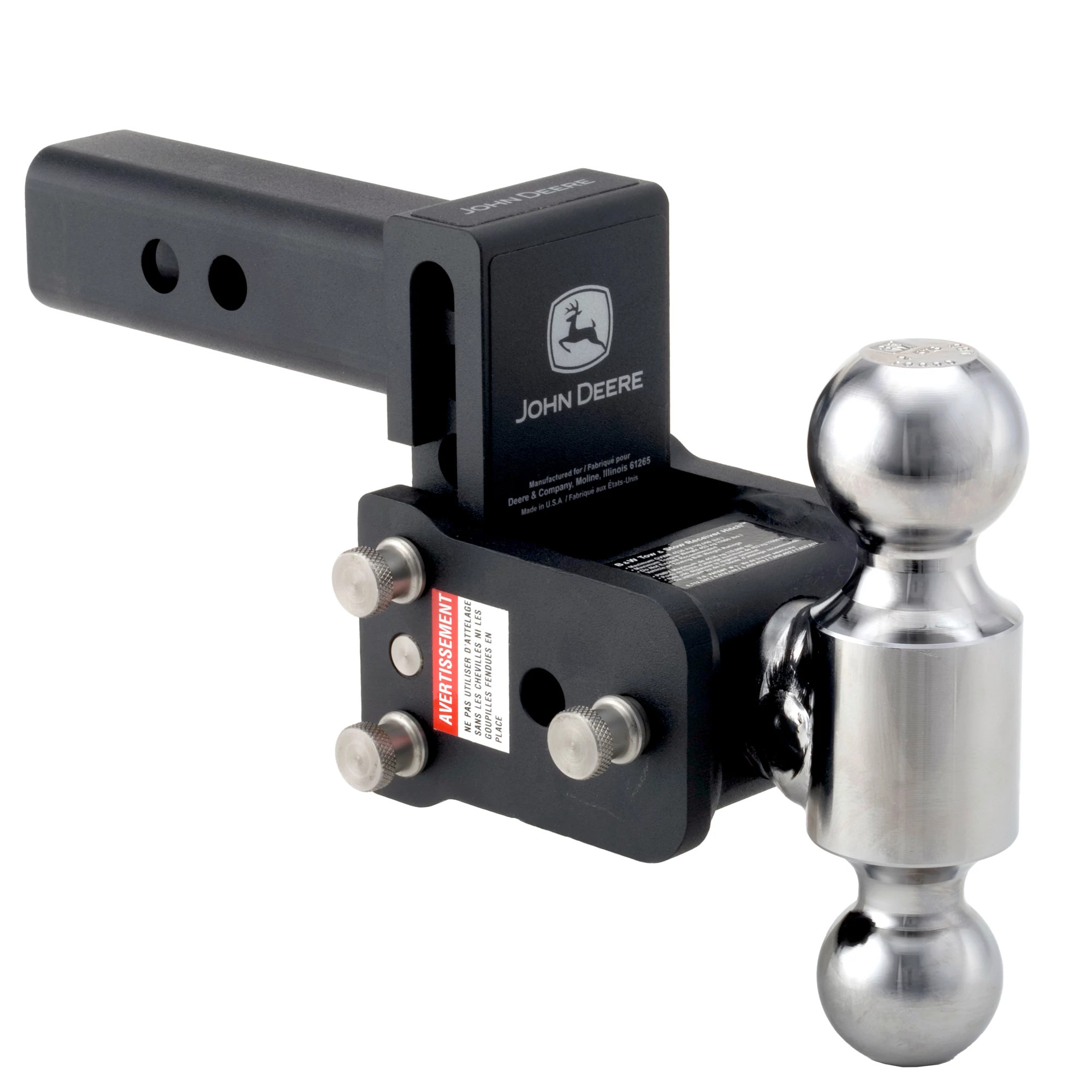 John Deere Tow and Stow Adjustable Receiver Hitch (2-Ball) - TY26241