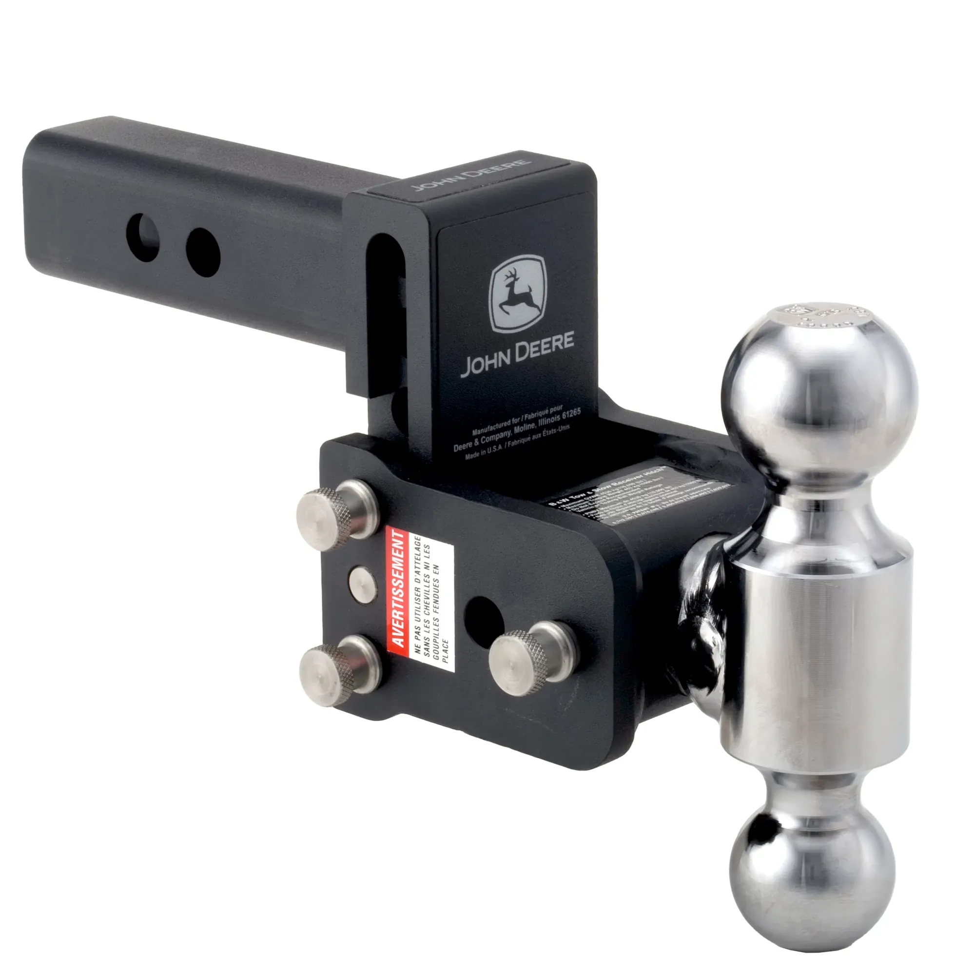 John Deere Tow and Stow Adjustable Receiver Hitch (2-Ball) - TY26241