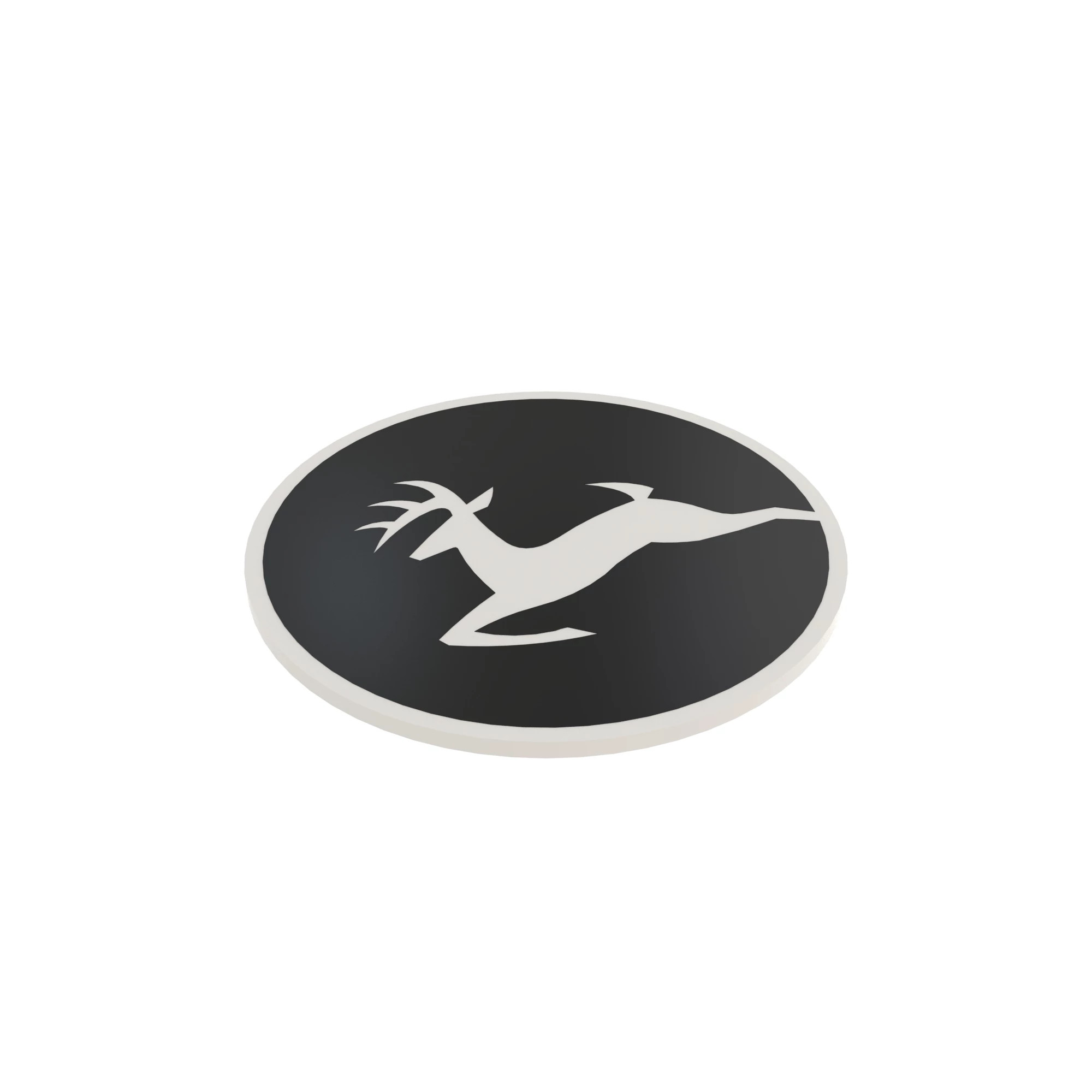 LABEL, CIRCULAR LEAPING DEER