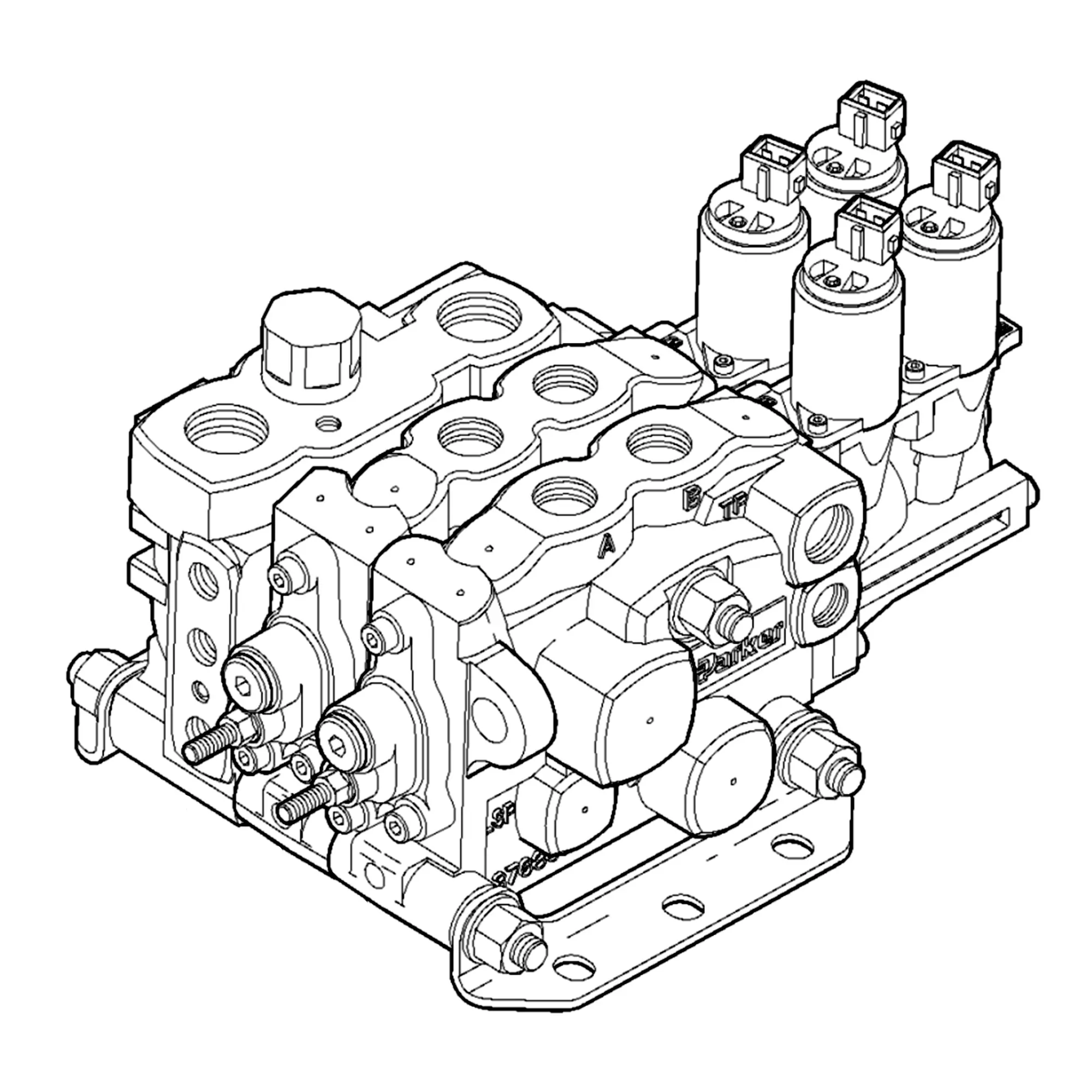 John Deere Electrical Proportional Valve, Outlet Section - F437596