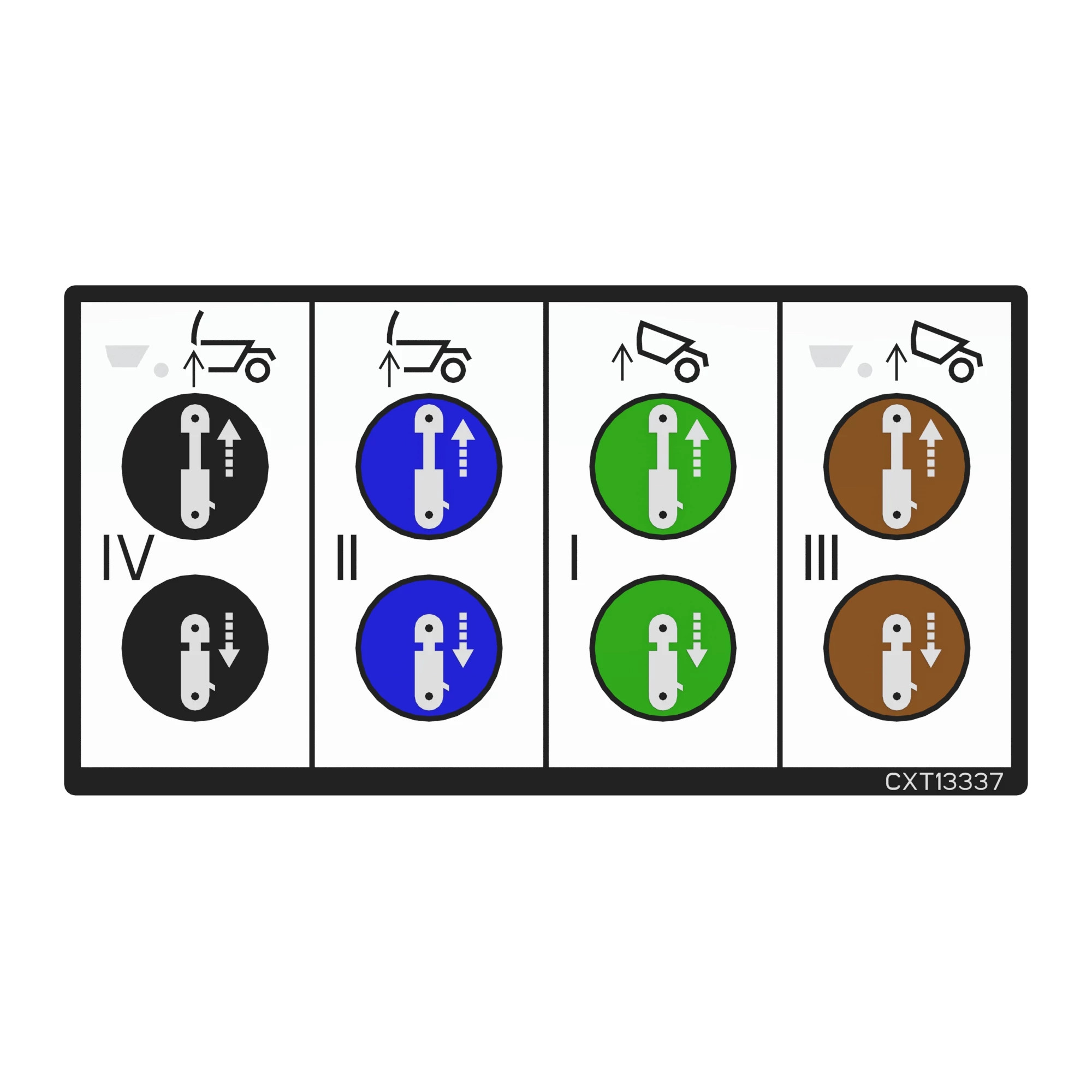 John Deere Hydraulic Scraper Tandem Label - CXT13337