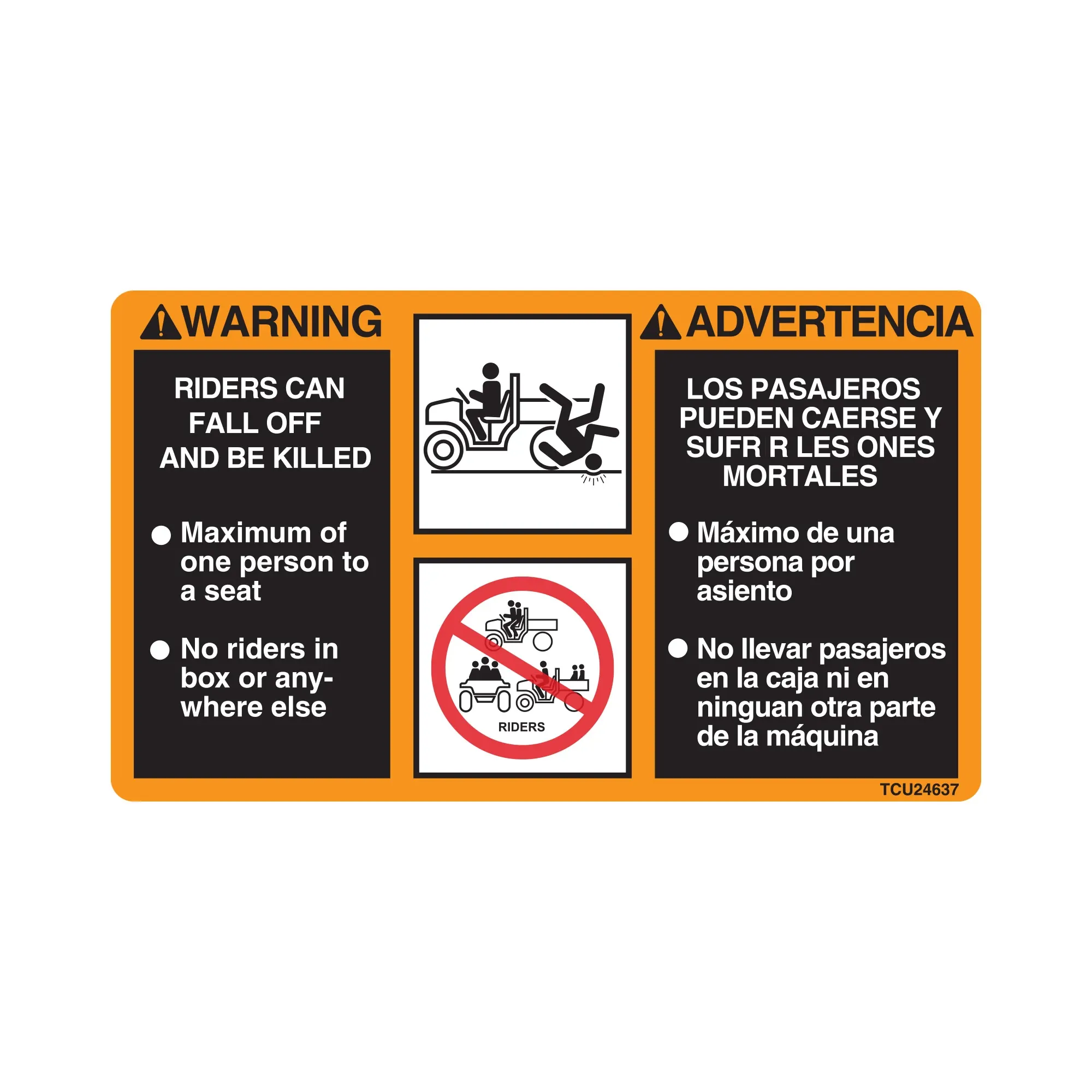 John Deere Warning Engine Label - TCU24637