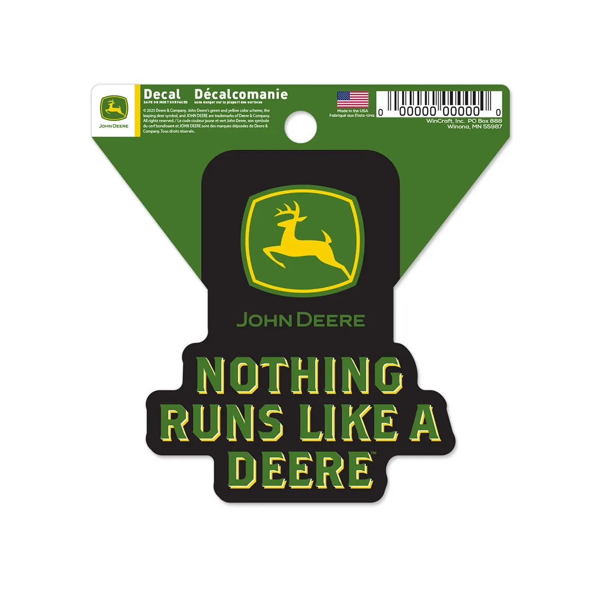Clean Cut Decal - Nothing Runs Like A Deere