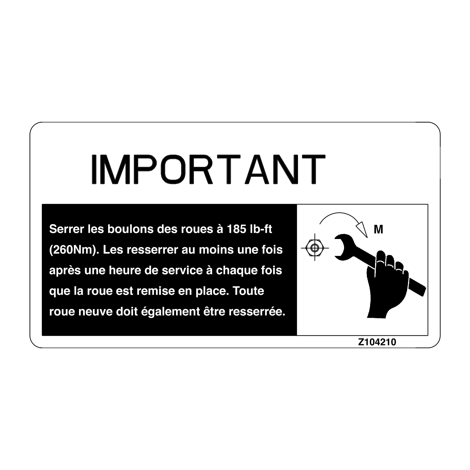 John Deere Safety Sign, Label - Z104210