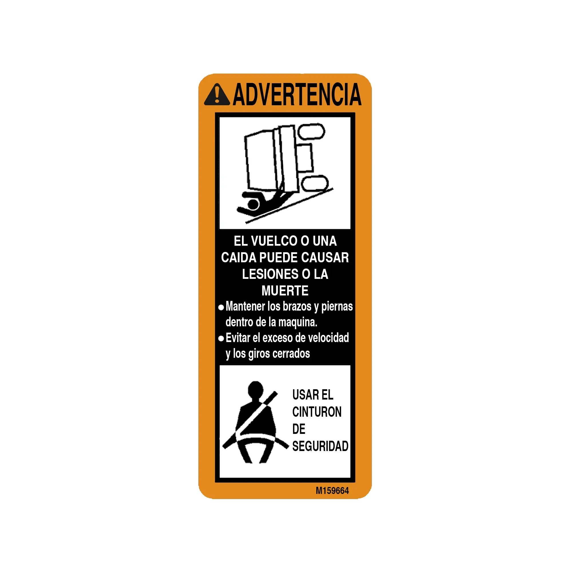 John Deere Warning Safety Sign, Spanish - M159664