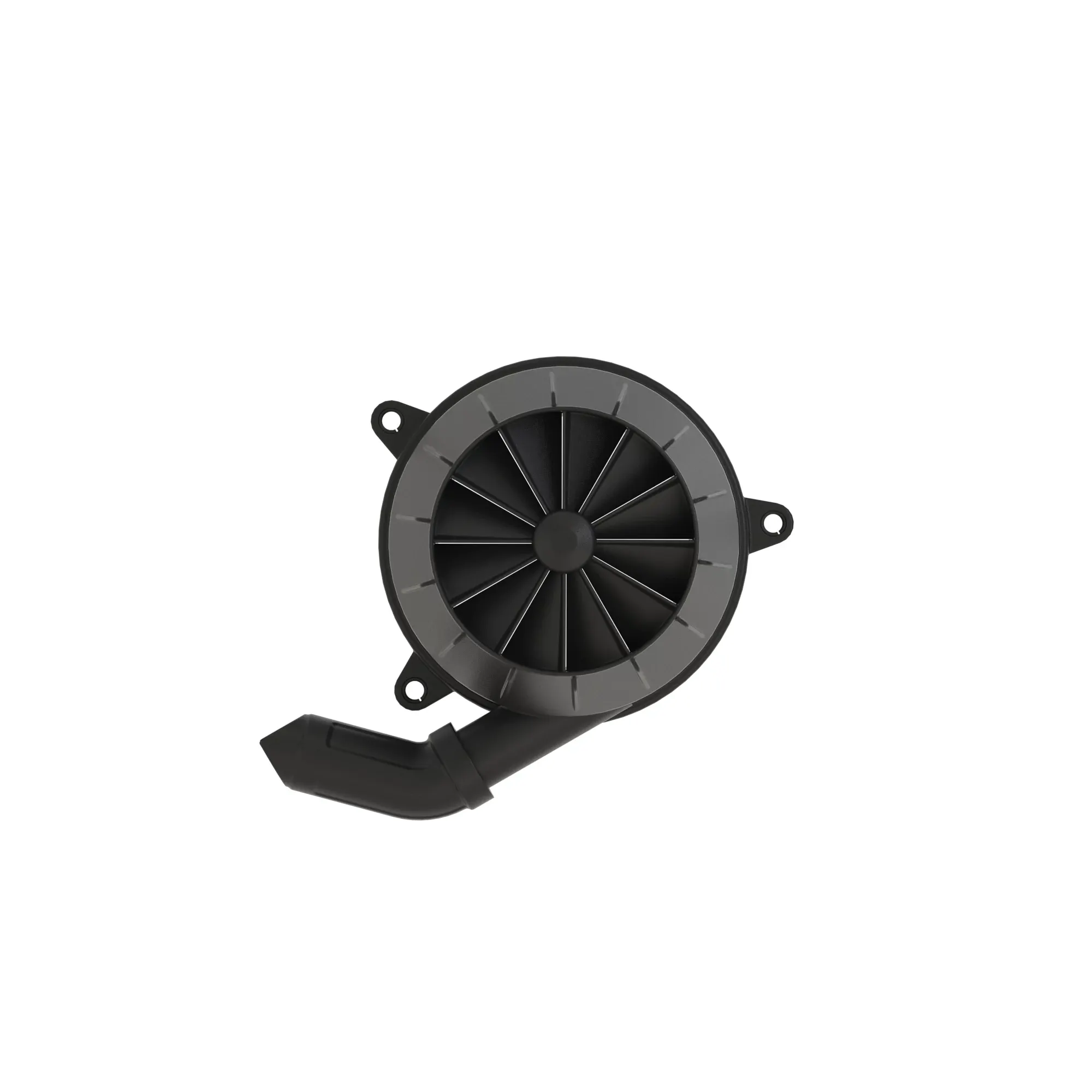 FIXED VANE PRECLEANER 6 INCH OUTLET ANGLED DUST VALVE