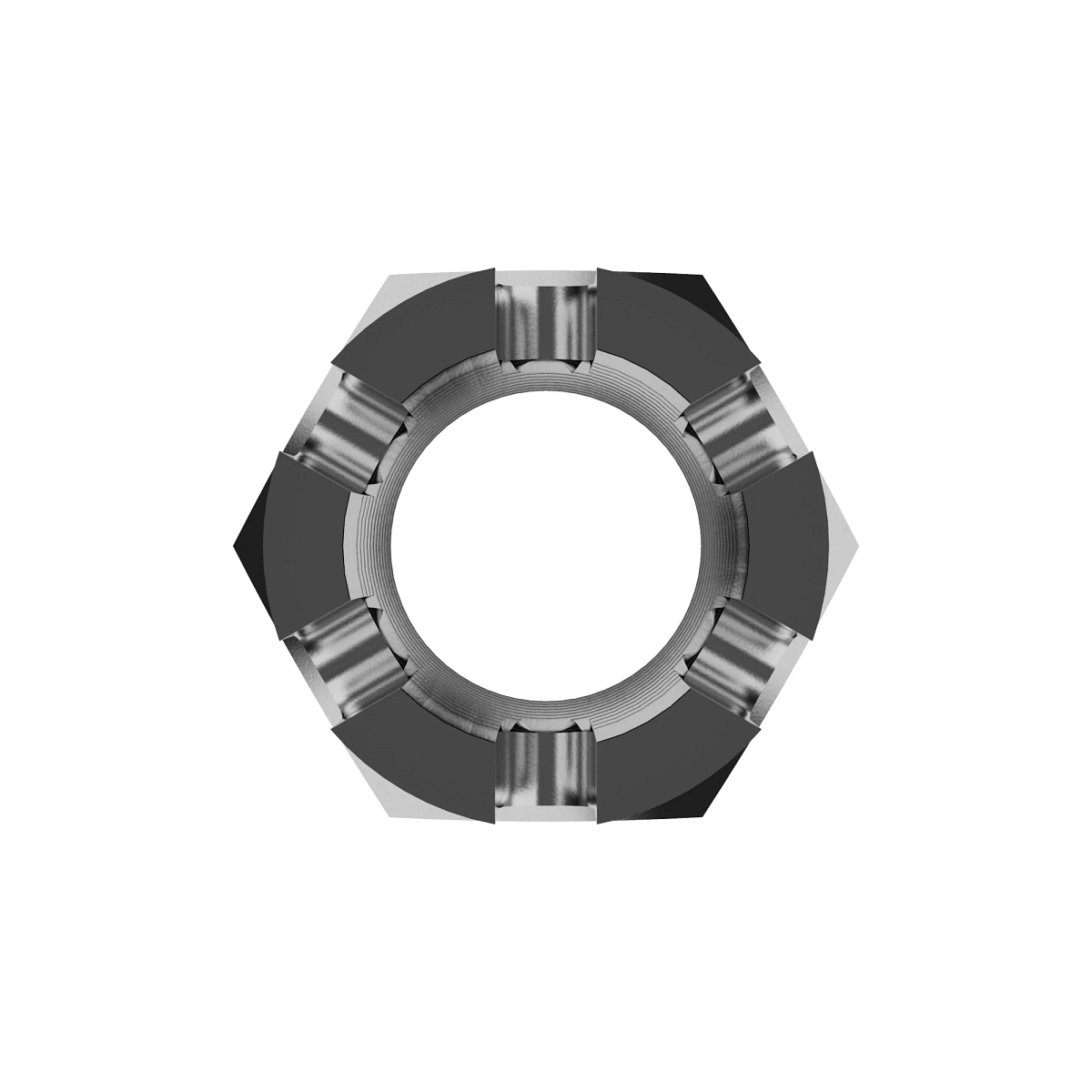 NUT, METRIC, THIN HEX CASTLE