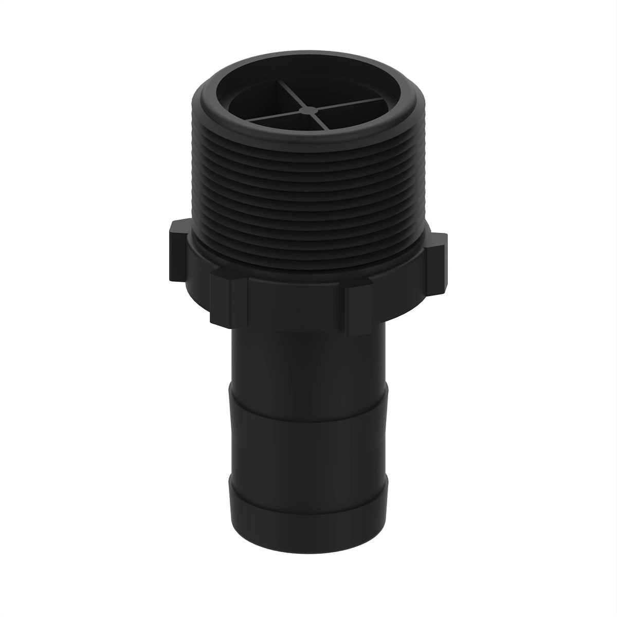 Hose Barb With Flow Straightner