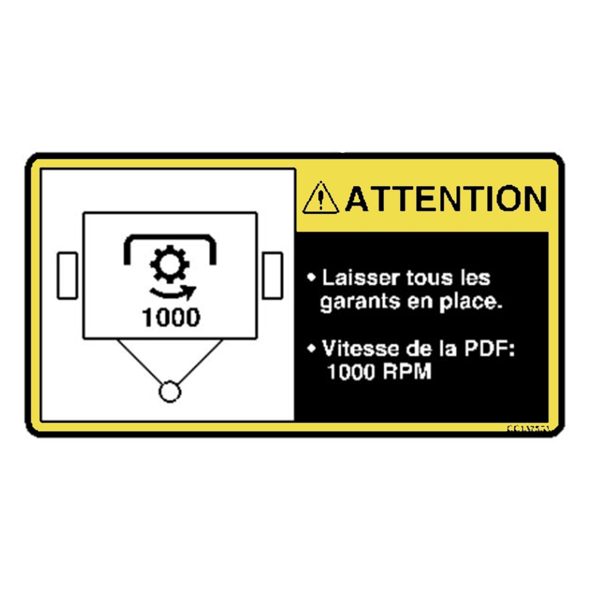 Label PTO 1000 Tr/Min (Fr)