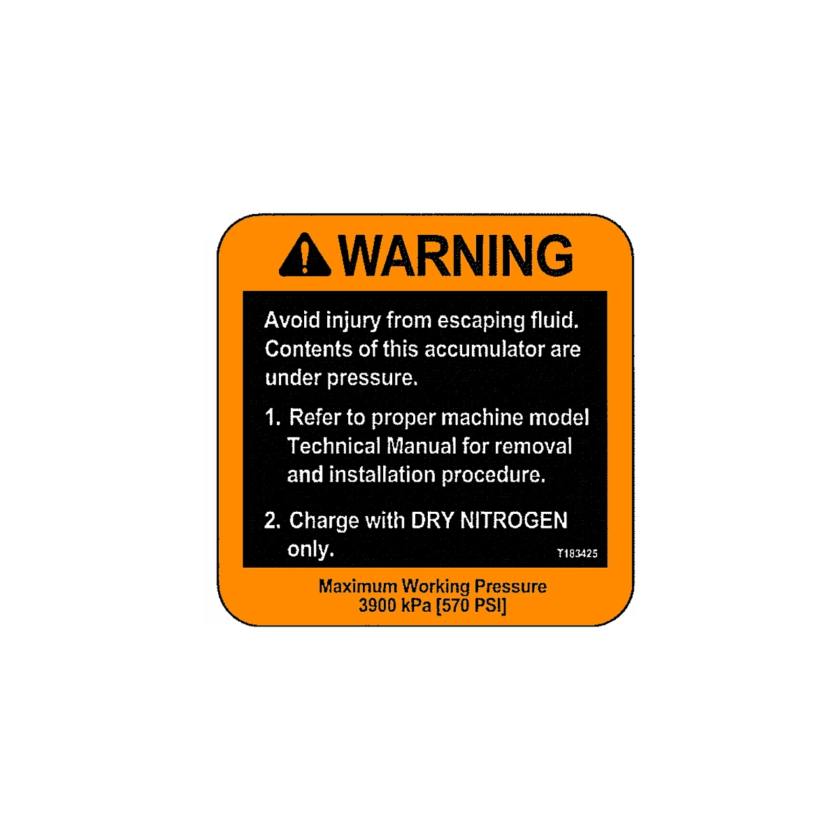 Accumulators Warning Decal