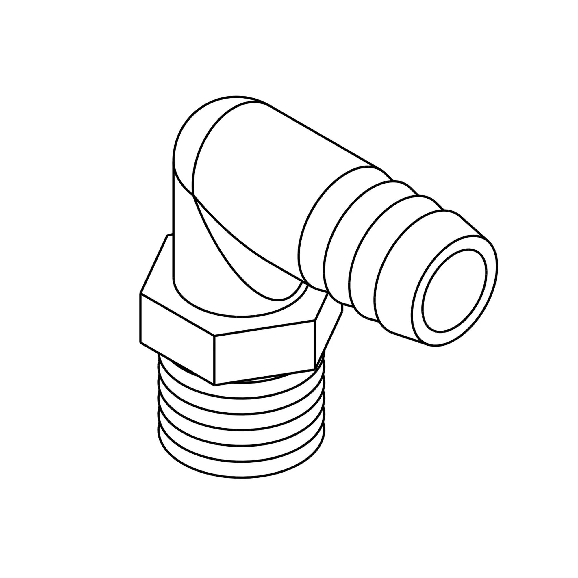 John Deere 90 Degree Male Barbed Elbow Fitting - HXE65173