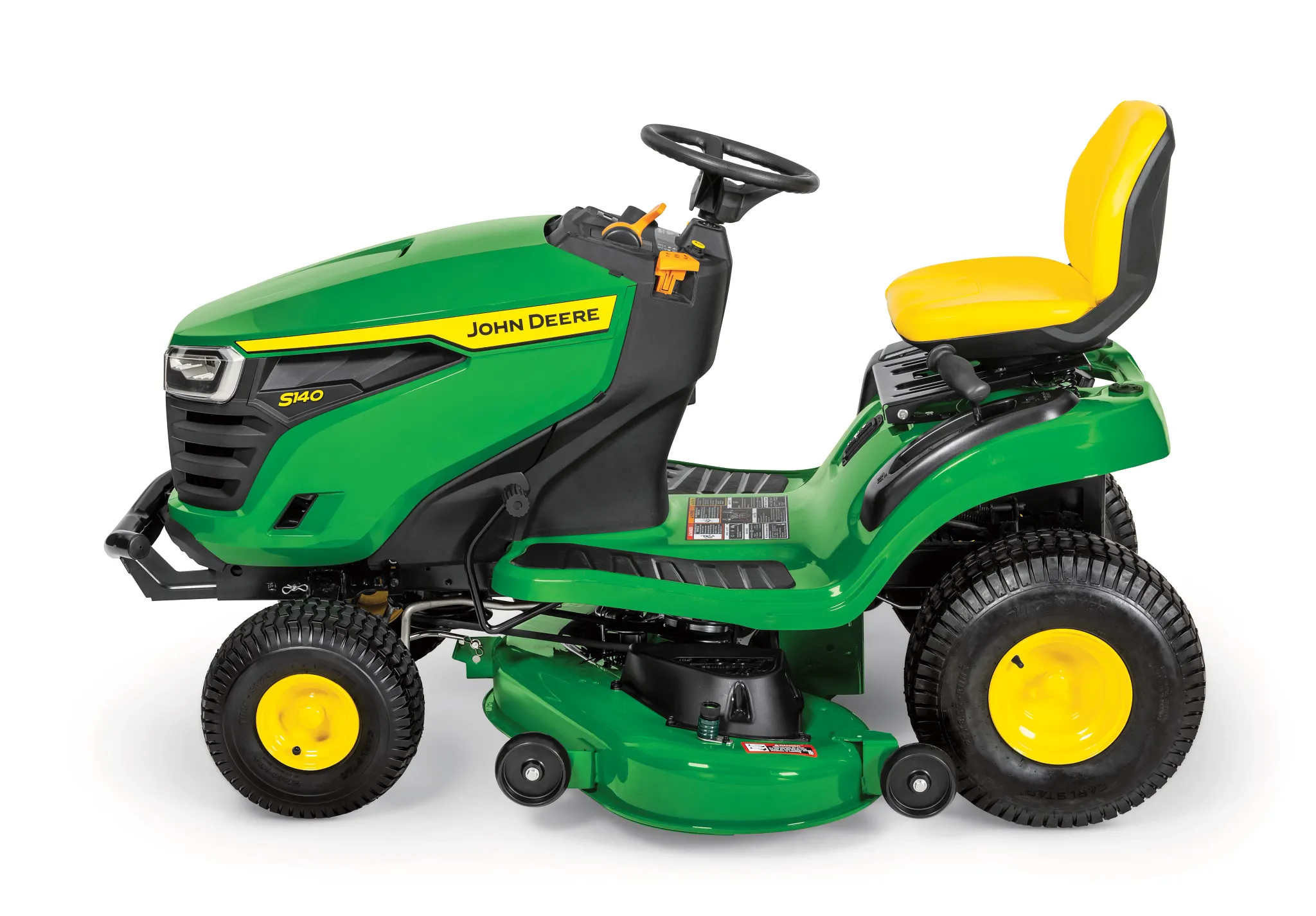 Studio left-side view of an S140 Lawn Tractor