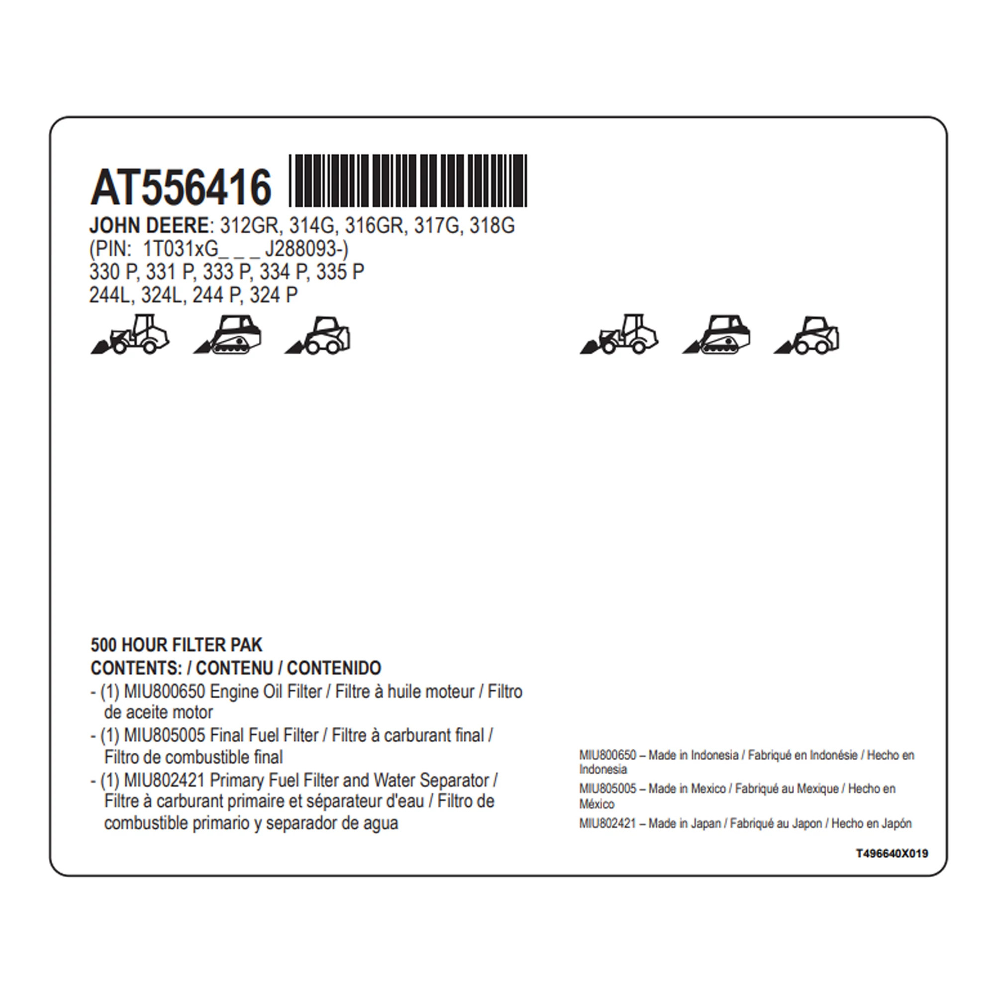 FILTER KIT, FILTER KIT, 500 HOUR FI