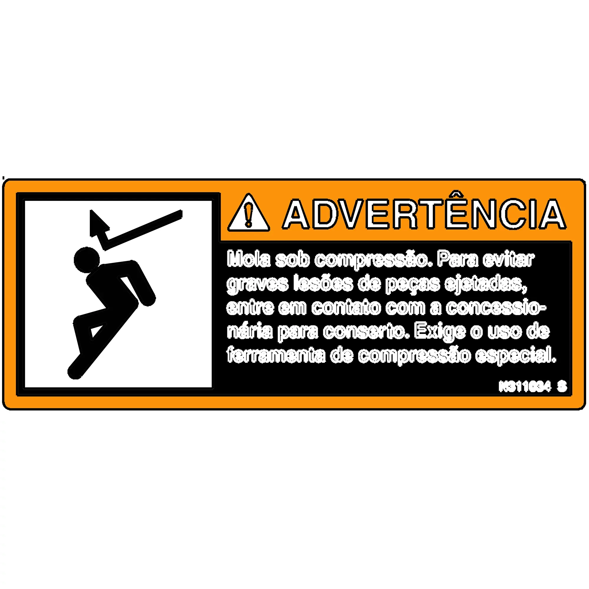 John Deere Spring Compression Warning Decal, Portuguese - N311034