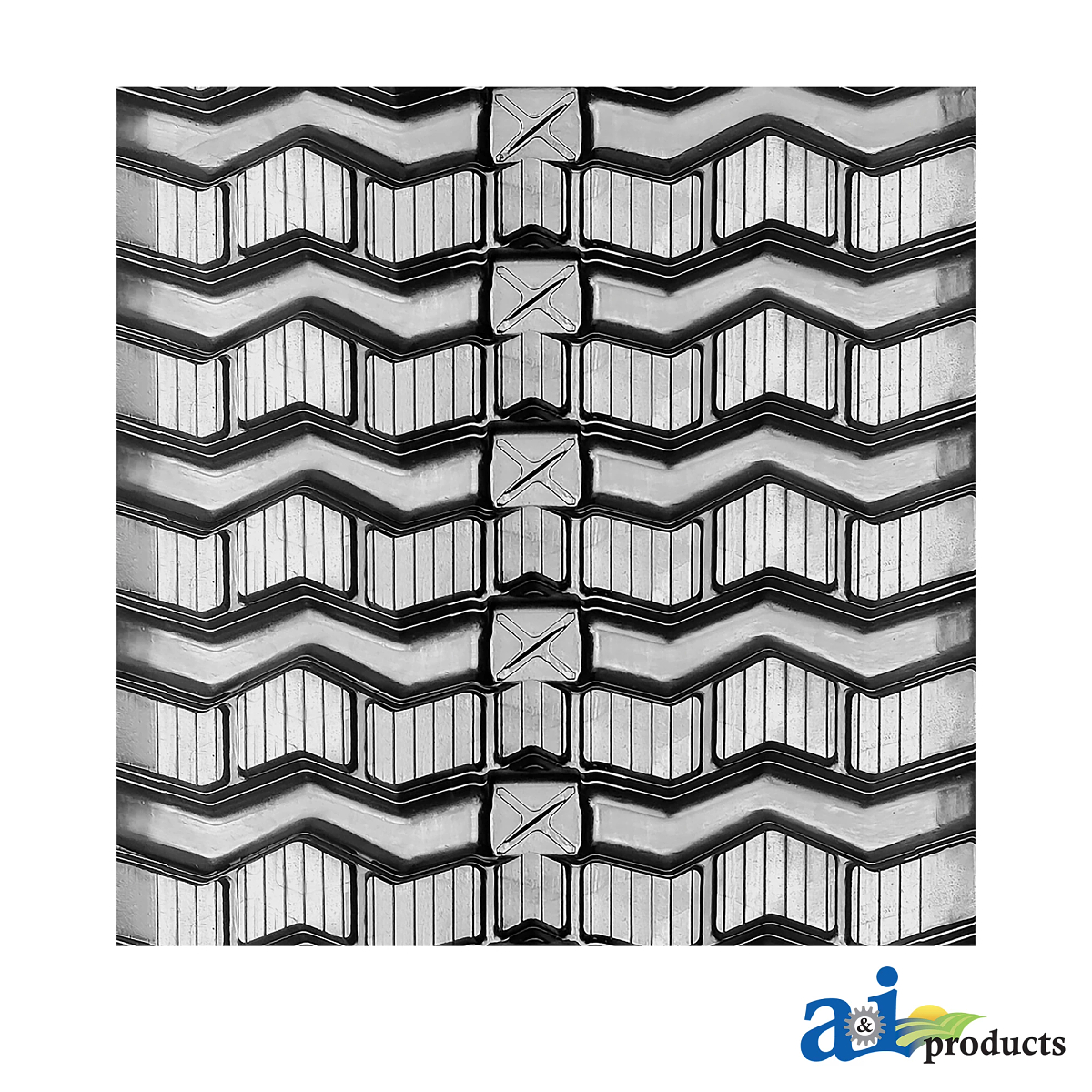 A&I Products Zig-Zag Tread Pattern (Y6) Rubber Track, Width 320 mm, Pitch 86 mm, Links 52 - A-32086B52Y6