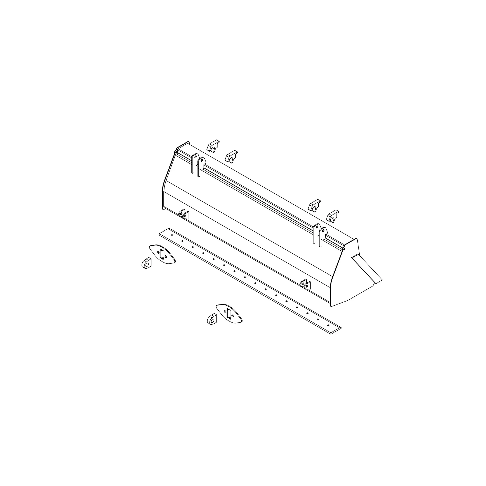 John Deere CAT II High Volume Loader Bucket - BW16004