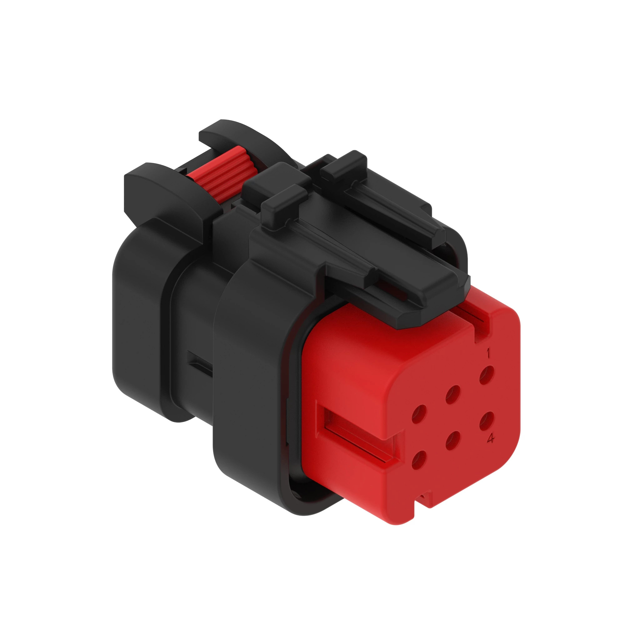 John Deere Red Electrical Connector Housing, 6 Cavities - 57M9786