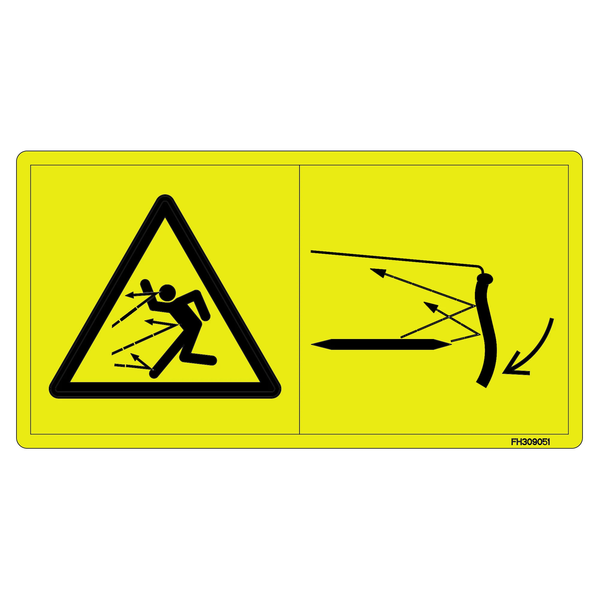 John Deere Thrown Object Warning Decal - FH309051