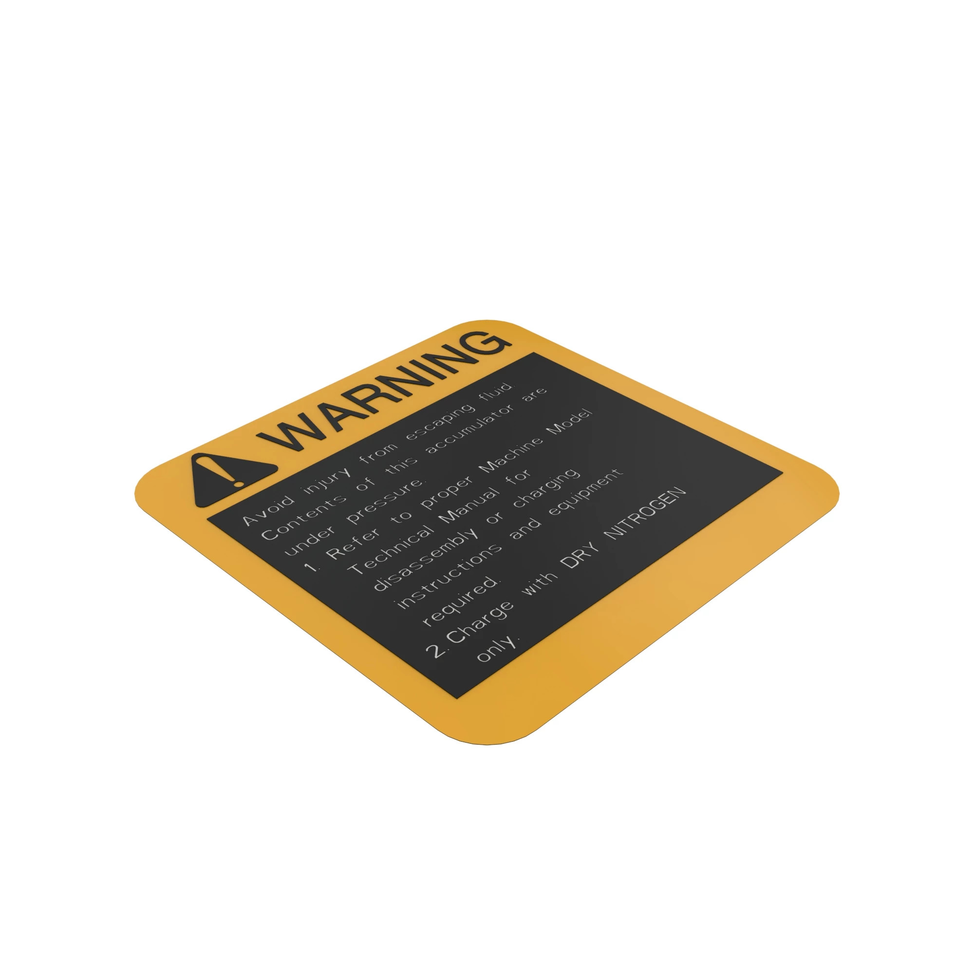 John Deere Accumulator Label, English - T225374