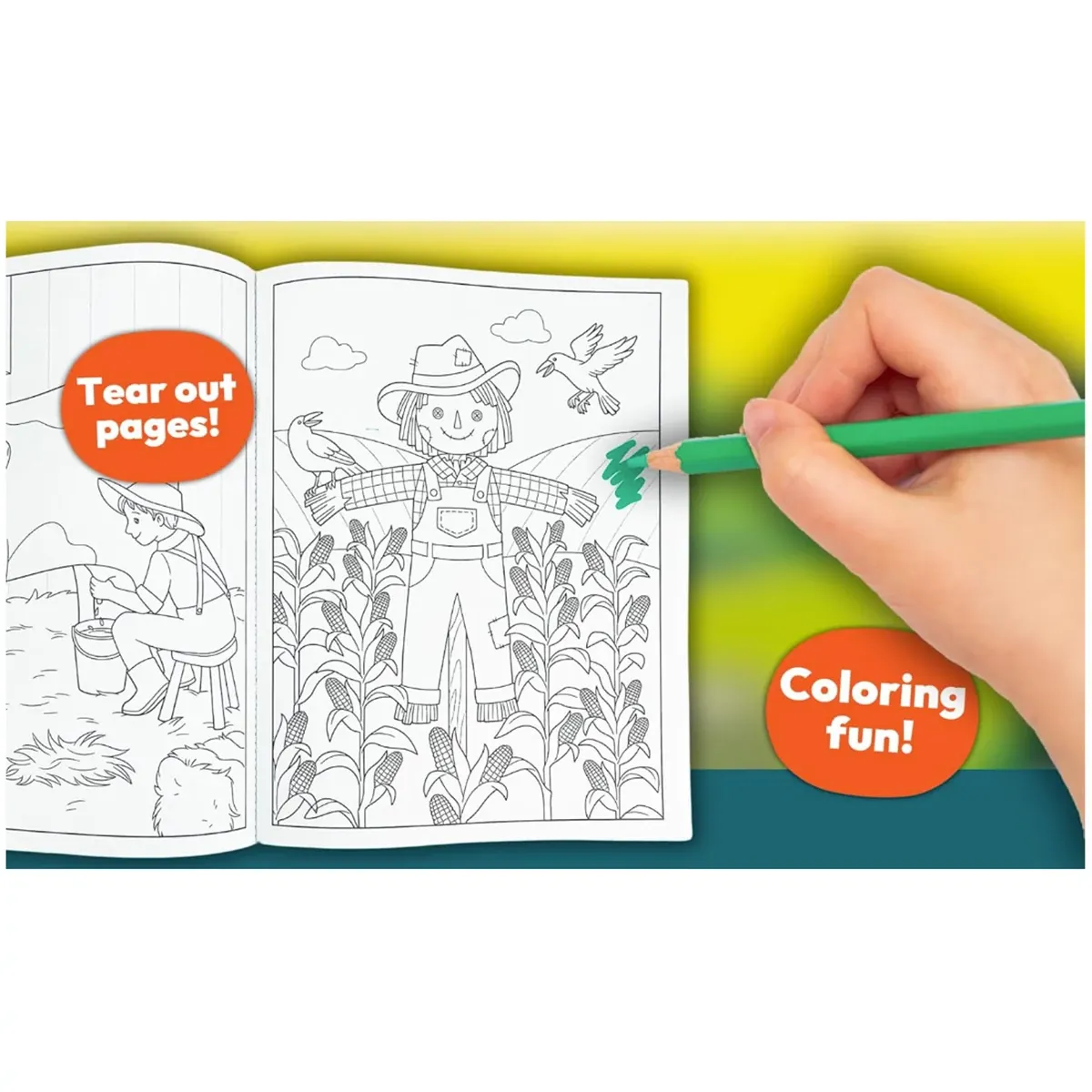 Tractors, Trucks & Animals Coloring Book