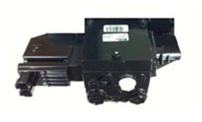 Studio view of a black external Selective Control Valve (SCV) for tractors