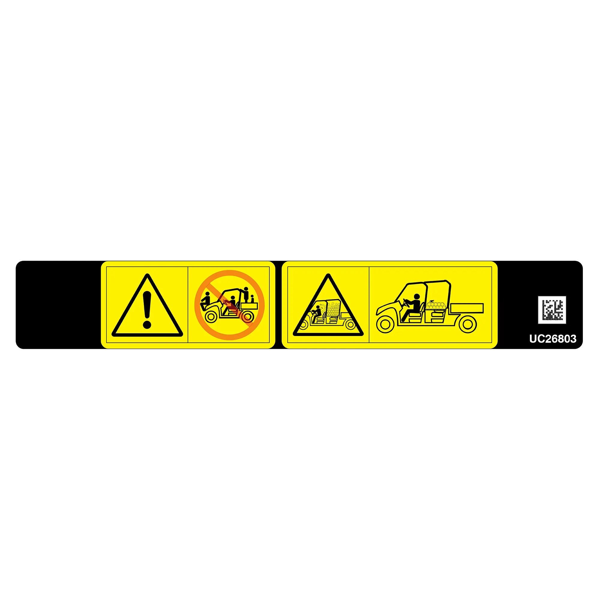 John Deere Safety Sign, Rear Rack Warning - UC26803