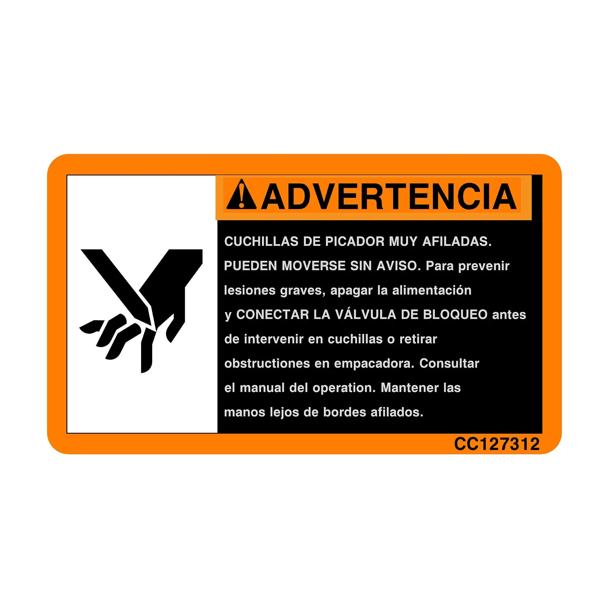 Label (Knives and Warning Spanish)