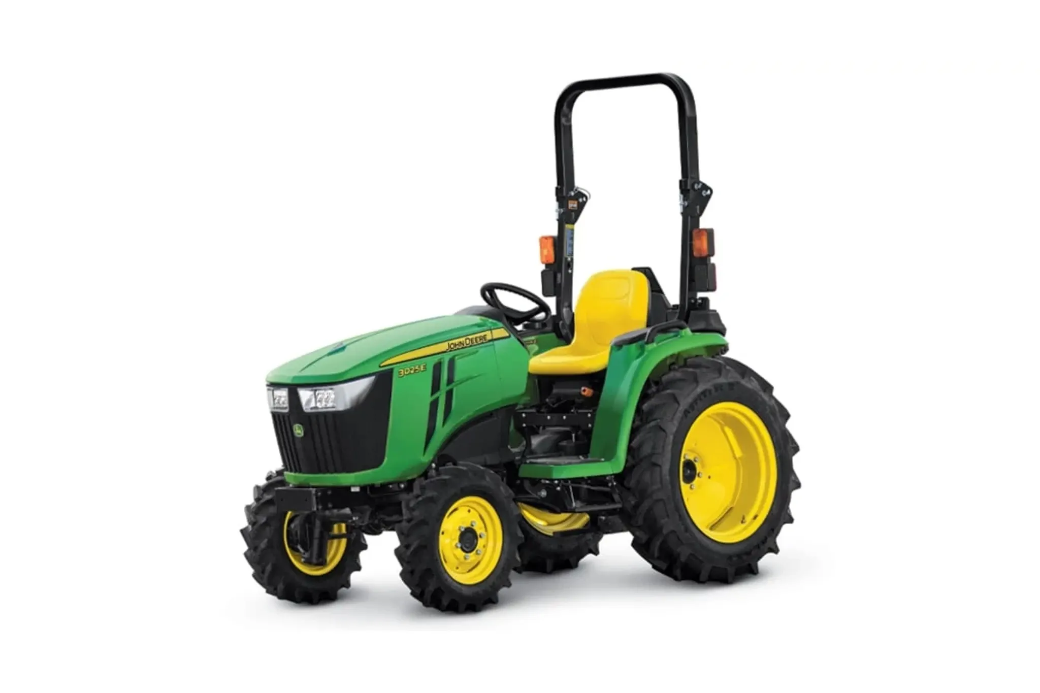 Front left studio view of 3025E Compact Tractor