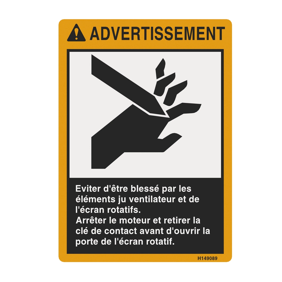 Sign, Warning, Fan Rotary Screen Fr