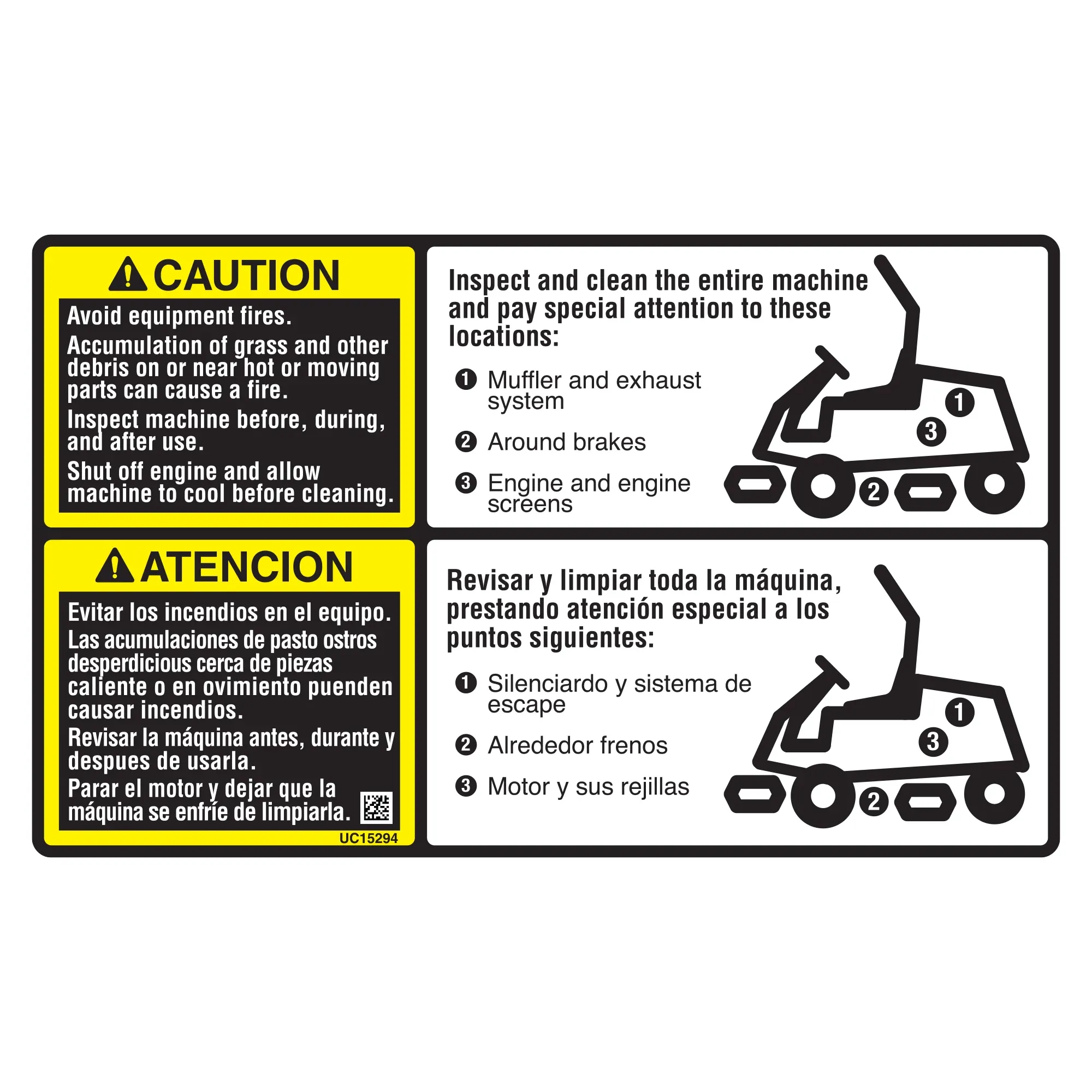 John Deere Cleanout Label - UC15294