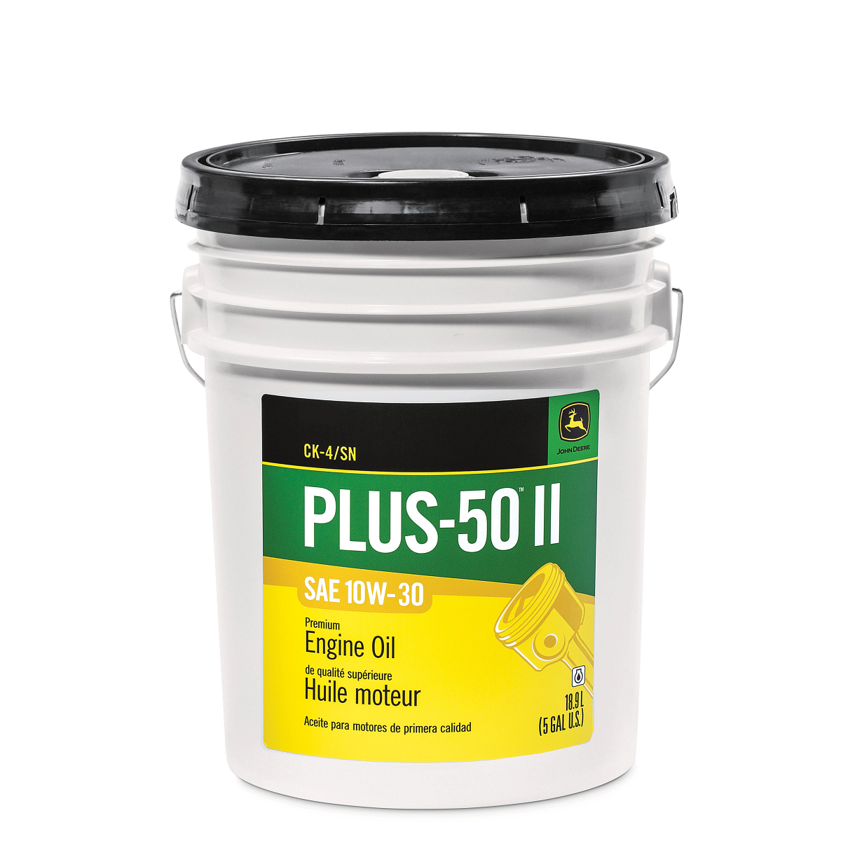 John Deere Premium Engine Oil, Plus-50™ II, SAE 10W-30, API CK4/SN, 18.9 Liter (5 Gallon) - TY26671