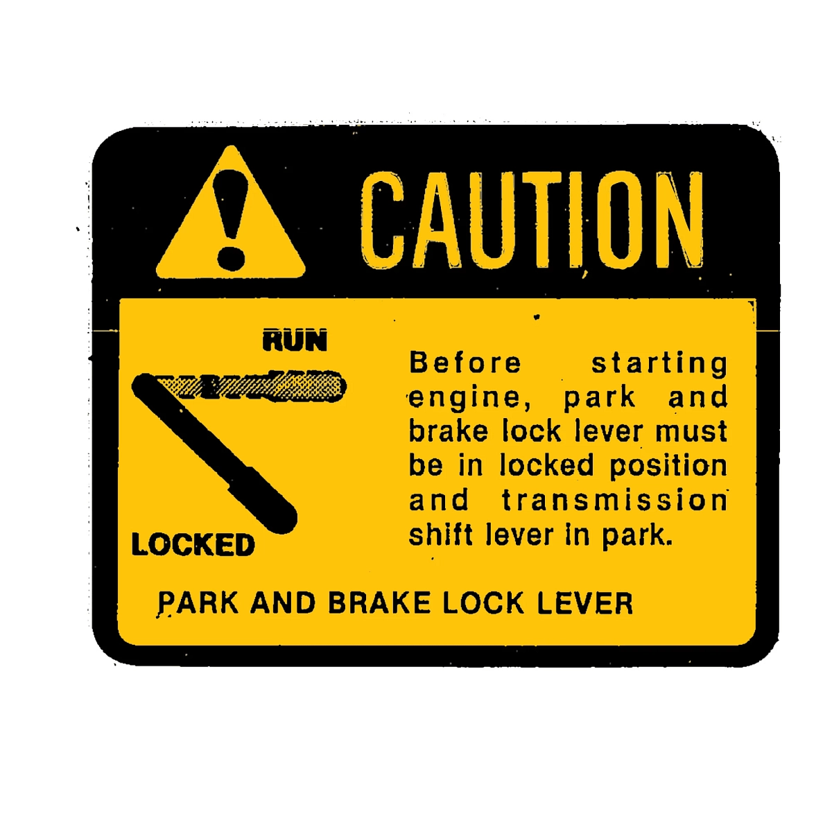 Label, Caution Shutdown, English