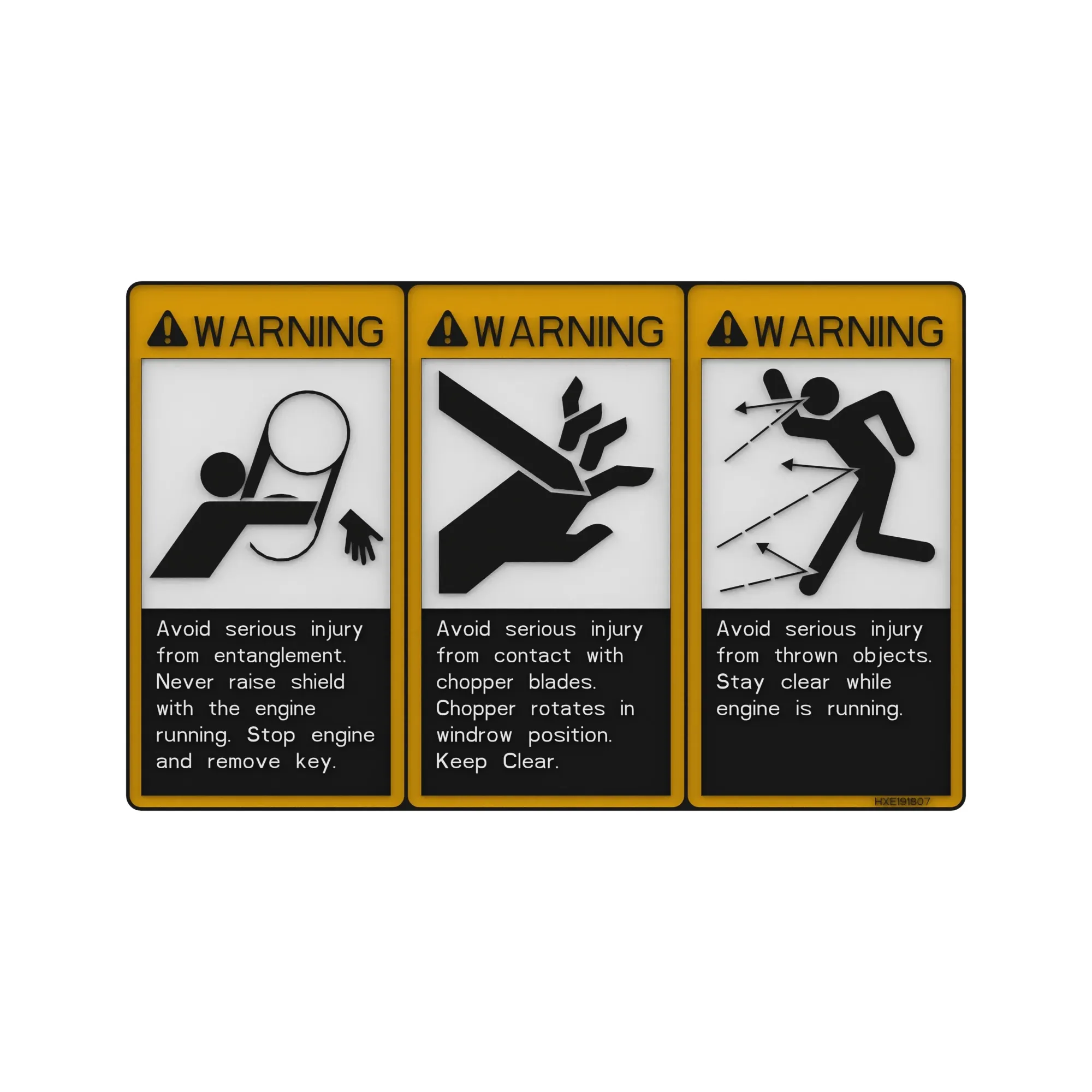 John Deere Warning Safety Sign - HXE191807