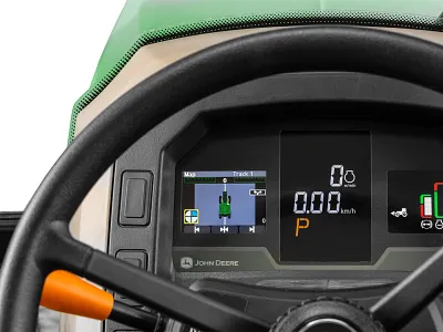 Plan rapproché sur le système de guidage sur la console du tableau de bord du 5130M