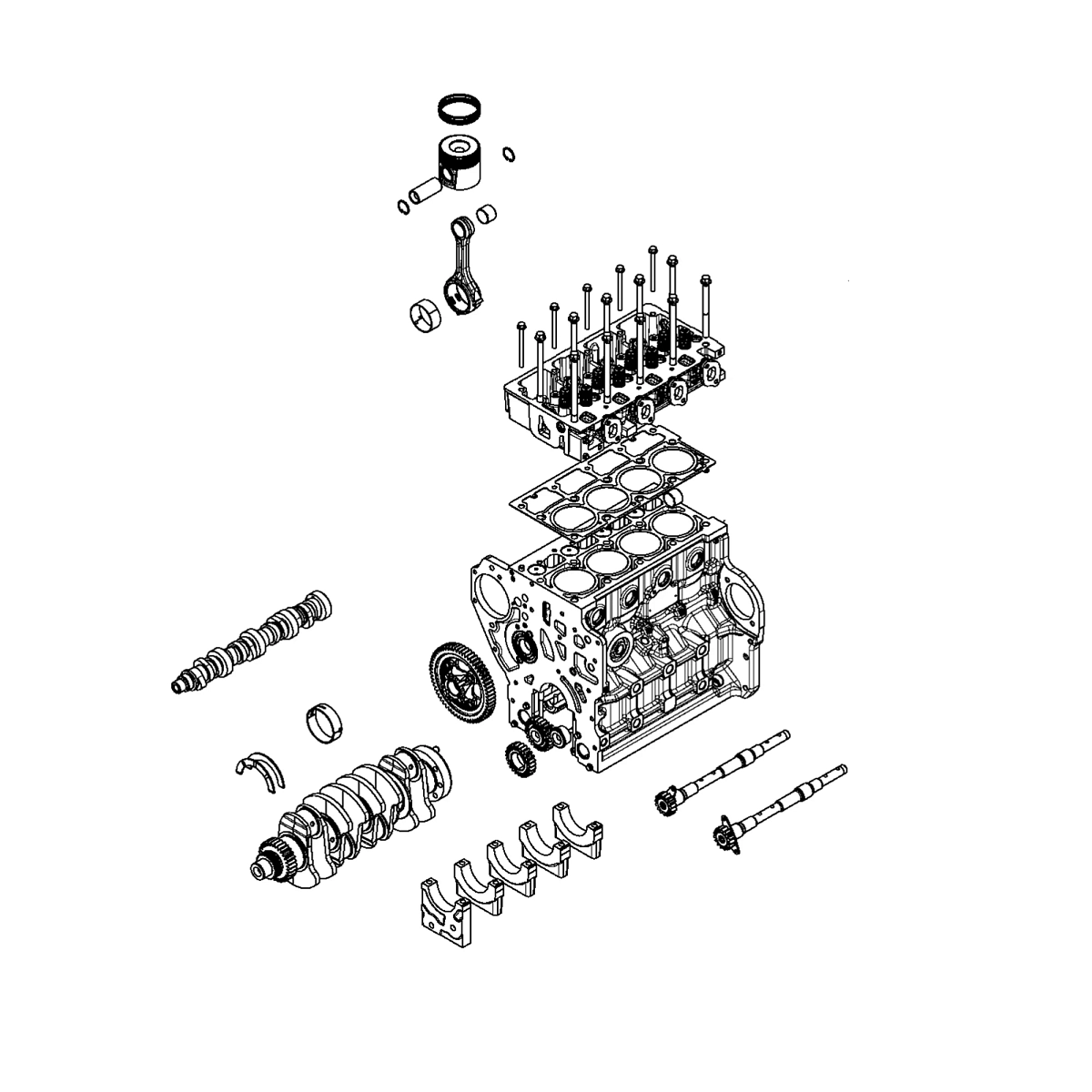 Complete Block Assembly, 4 Cyl