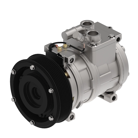 John Deere Air Conditioner Compressor with Clutch and MOS2 Coating, 12 Volt - AH169875
