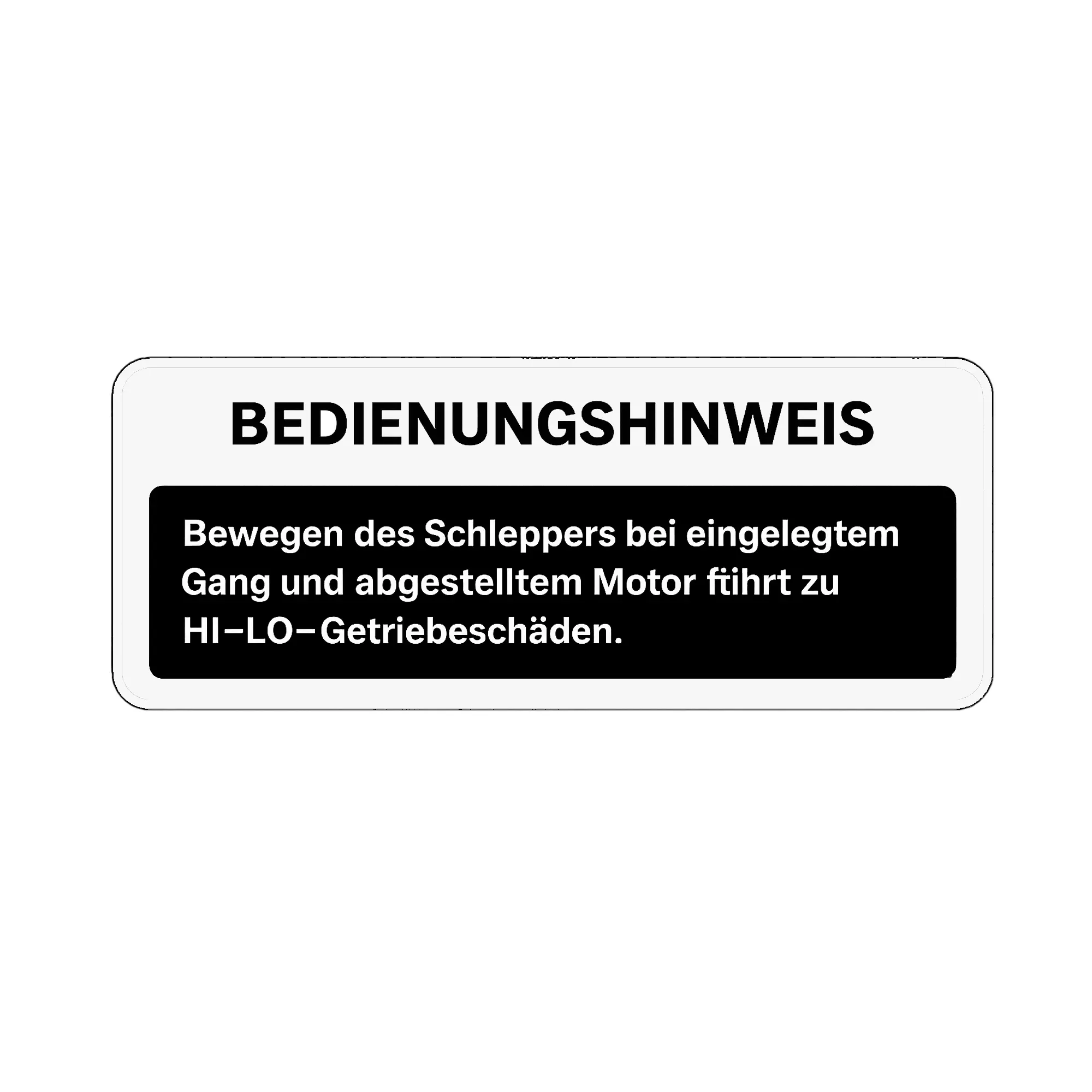 John Deere Operating Instruction Label - R68278