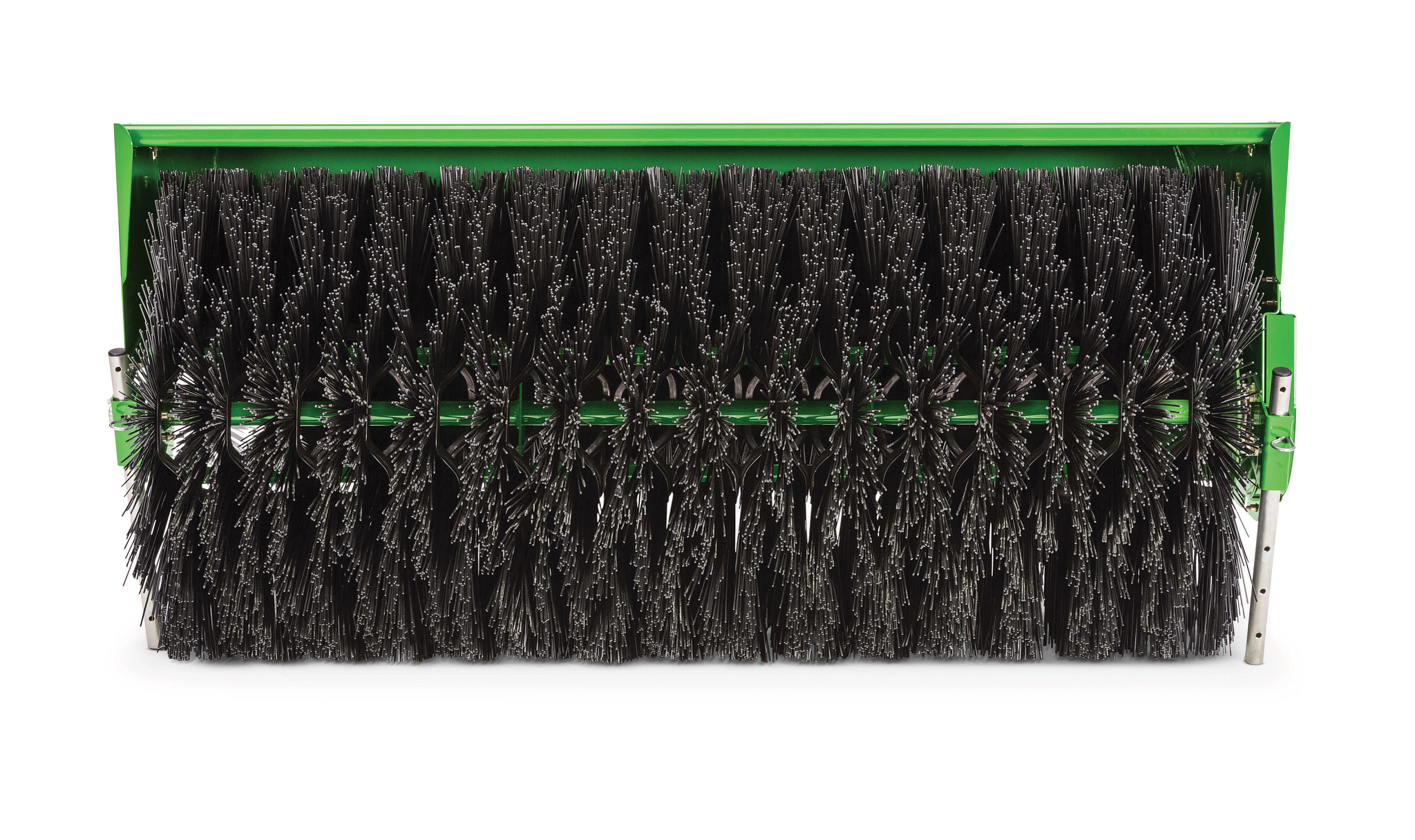 Green Heavy Duty Rotary Broom 60 Inch on a white background