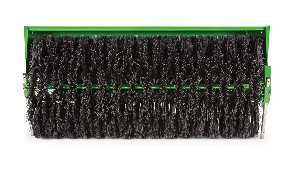 Green Heavy Duty Rotary Broom 60 Inch on a white background