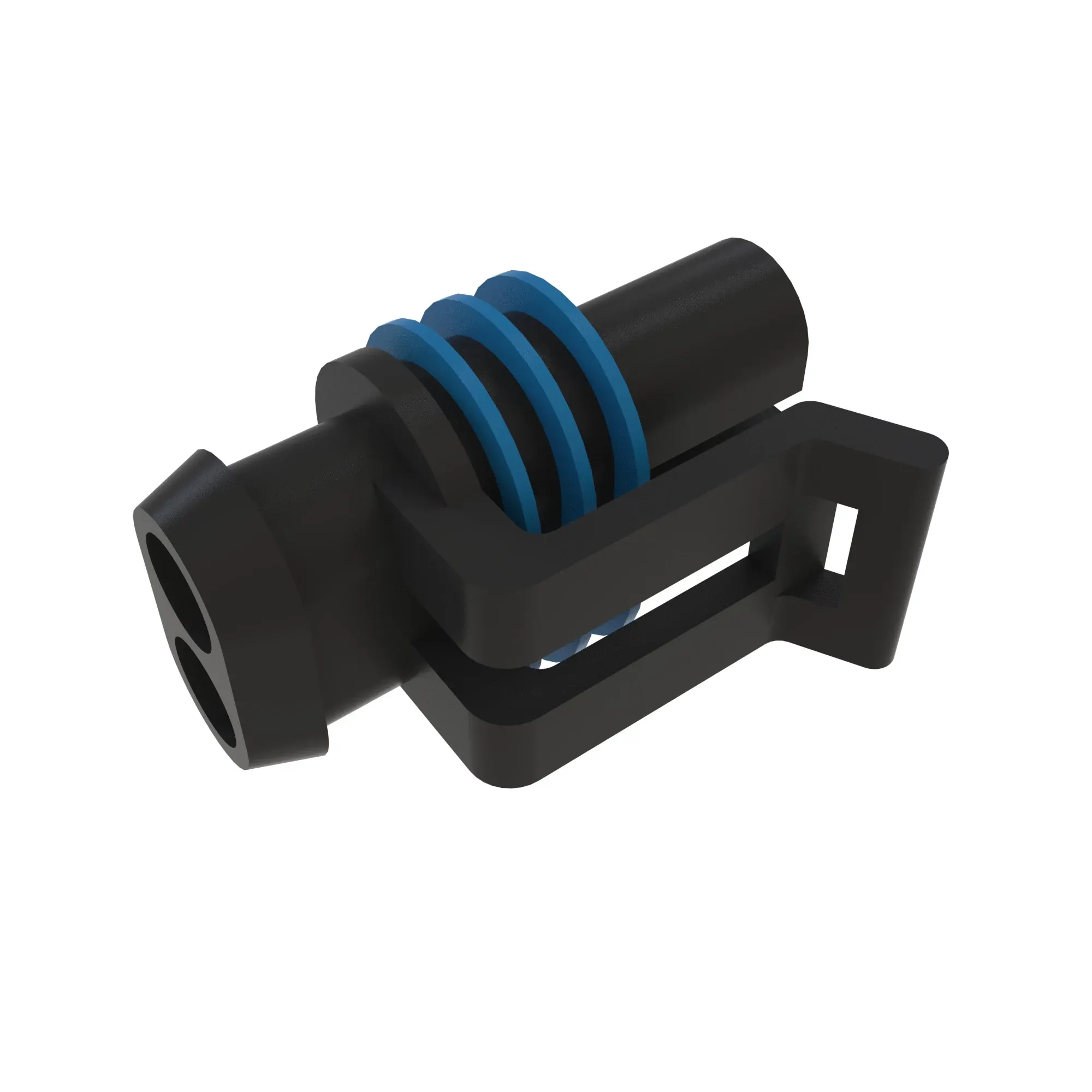 John Deere Black Internal Electrical Connector, 2 Cavities - 57M7937