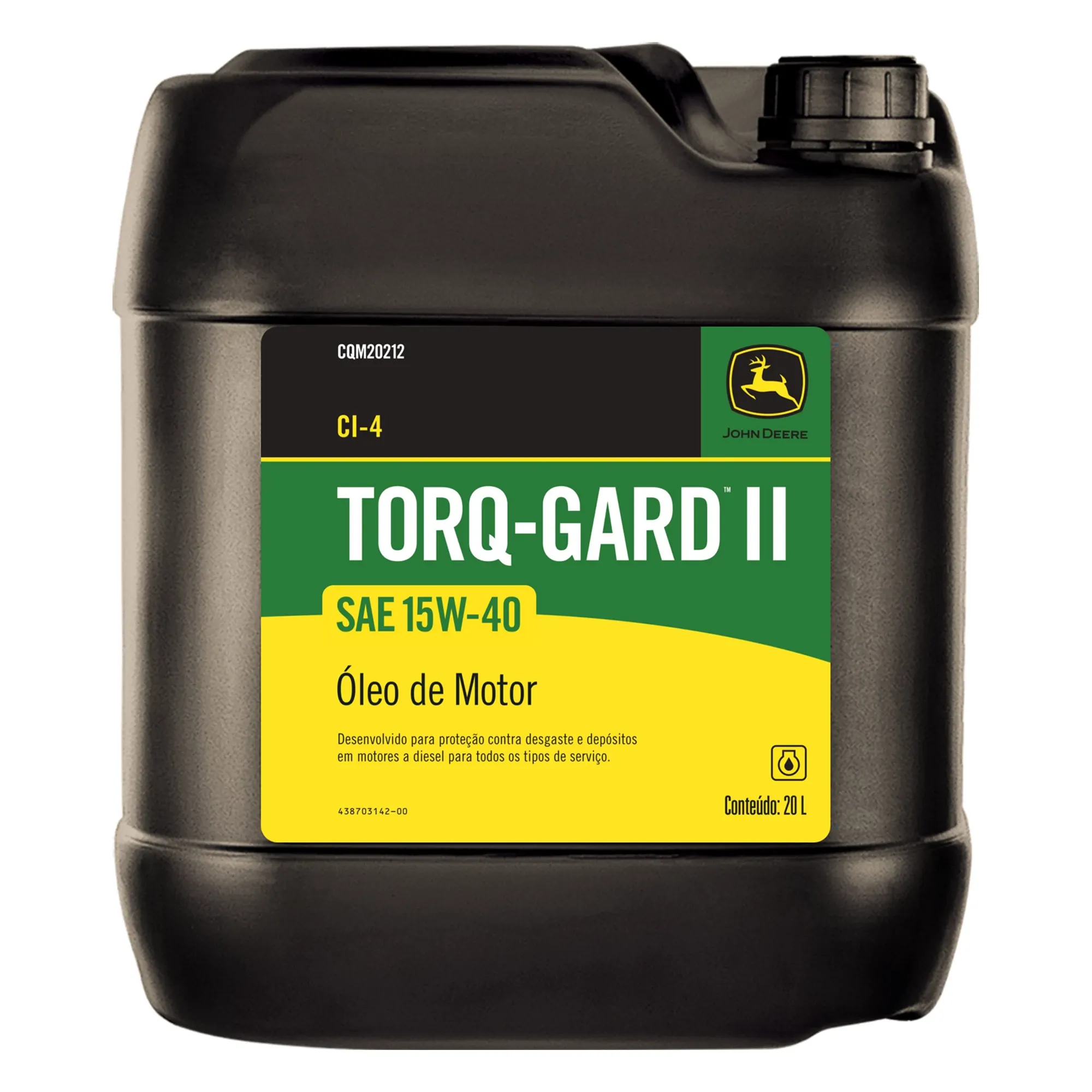 John Deere Engine Oil, Torq-Gard™ II, SAE 15W-40, 20 Liter (5.283 Gallon) - CQM20212