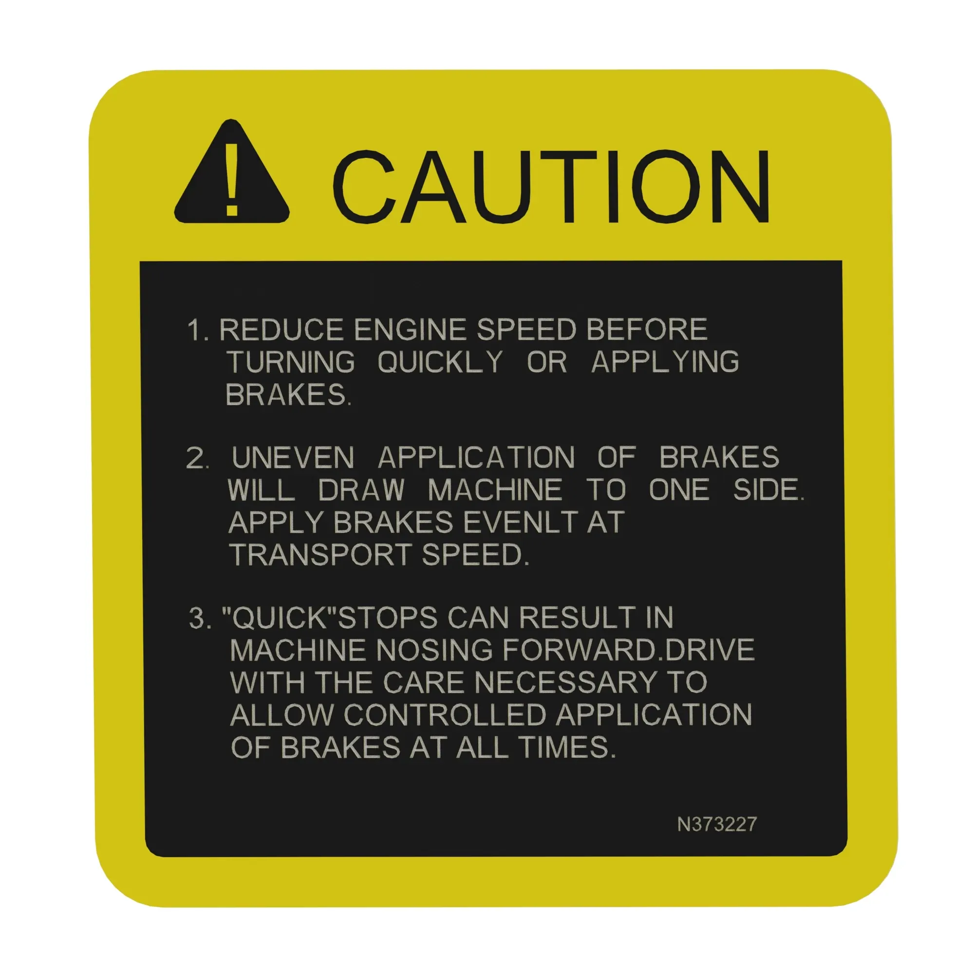 John Deere Safety Label - N373227