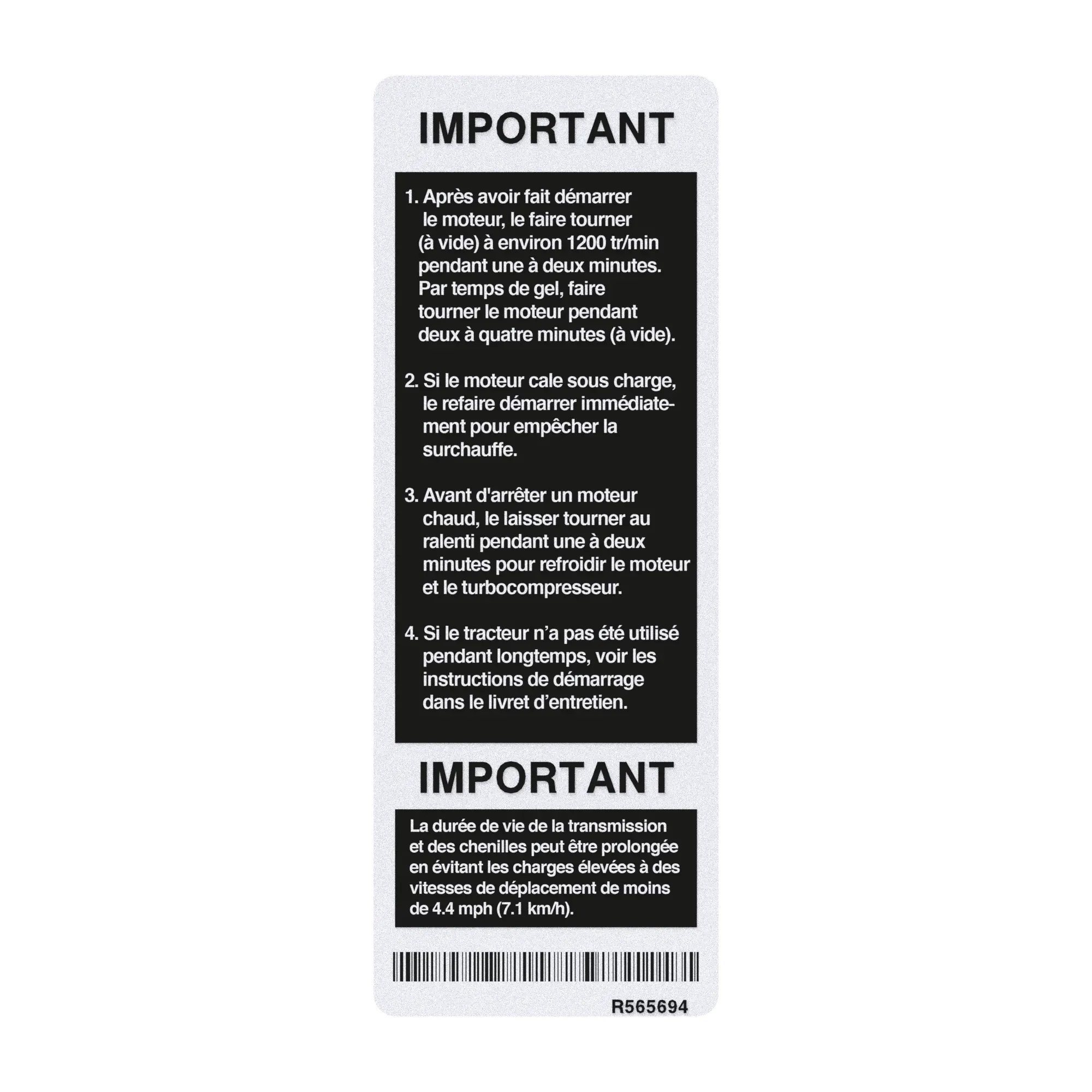 John Deere Wide Track Label - R565694