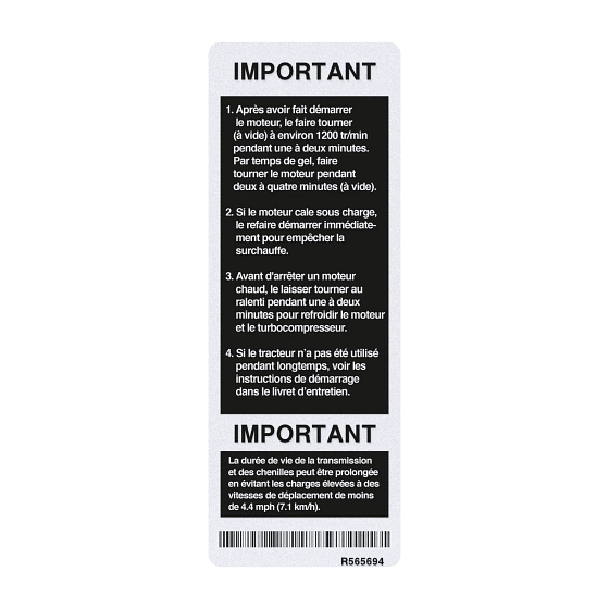 John Deere Wide Track Label - R565694