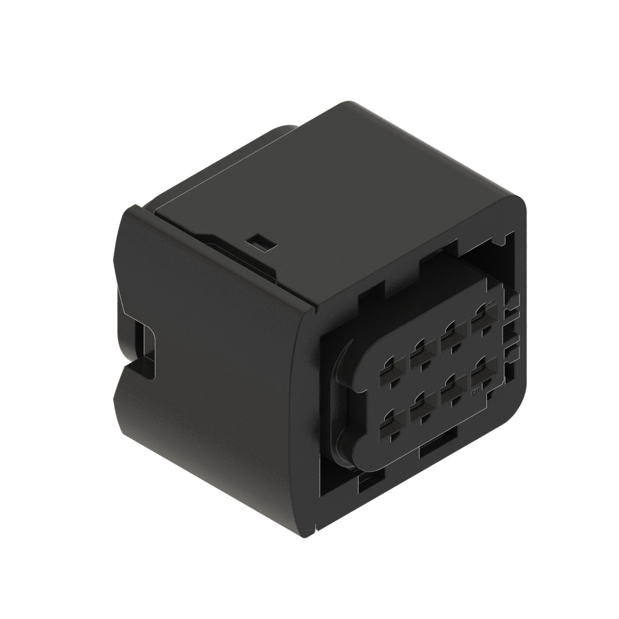 John Deere Black External Electrical Connector Housing, 8 Cavities - 57M10355