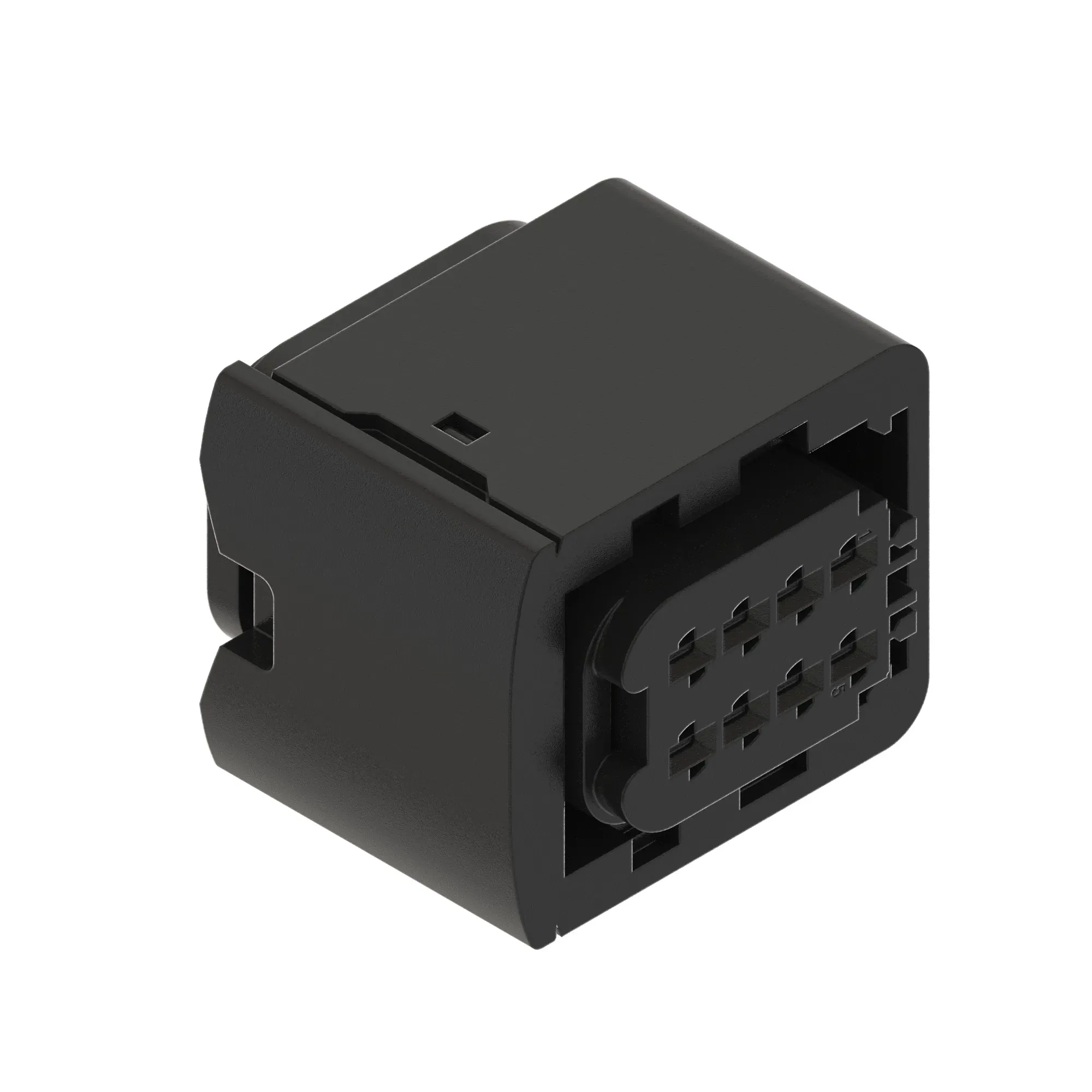 John Deere Black External Electrical Connector Housing, 8 Cavities - 57M10355