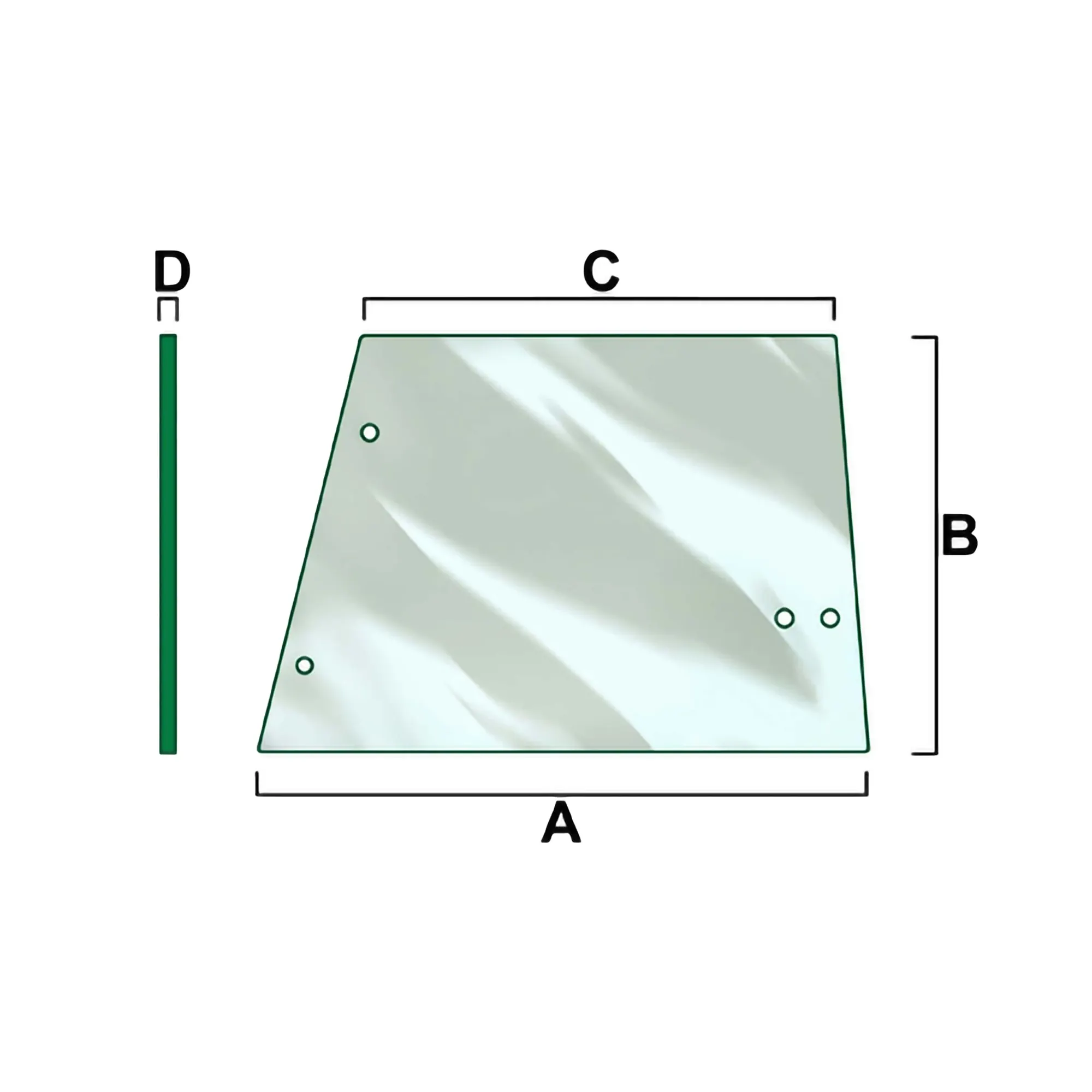 John Deere Rear Cab Windowpane - L36606